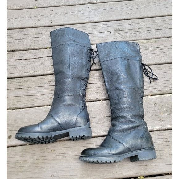 Nine West Nine West Mavira Black Leather Over The Knee OTK Equestrian Size US 7.5 / IT 37.5 - 2 Thumbnail
