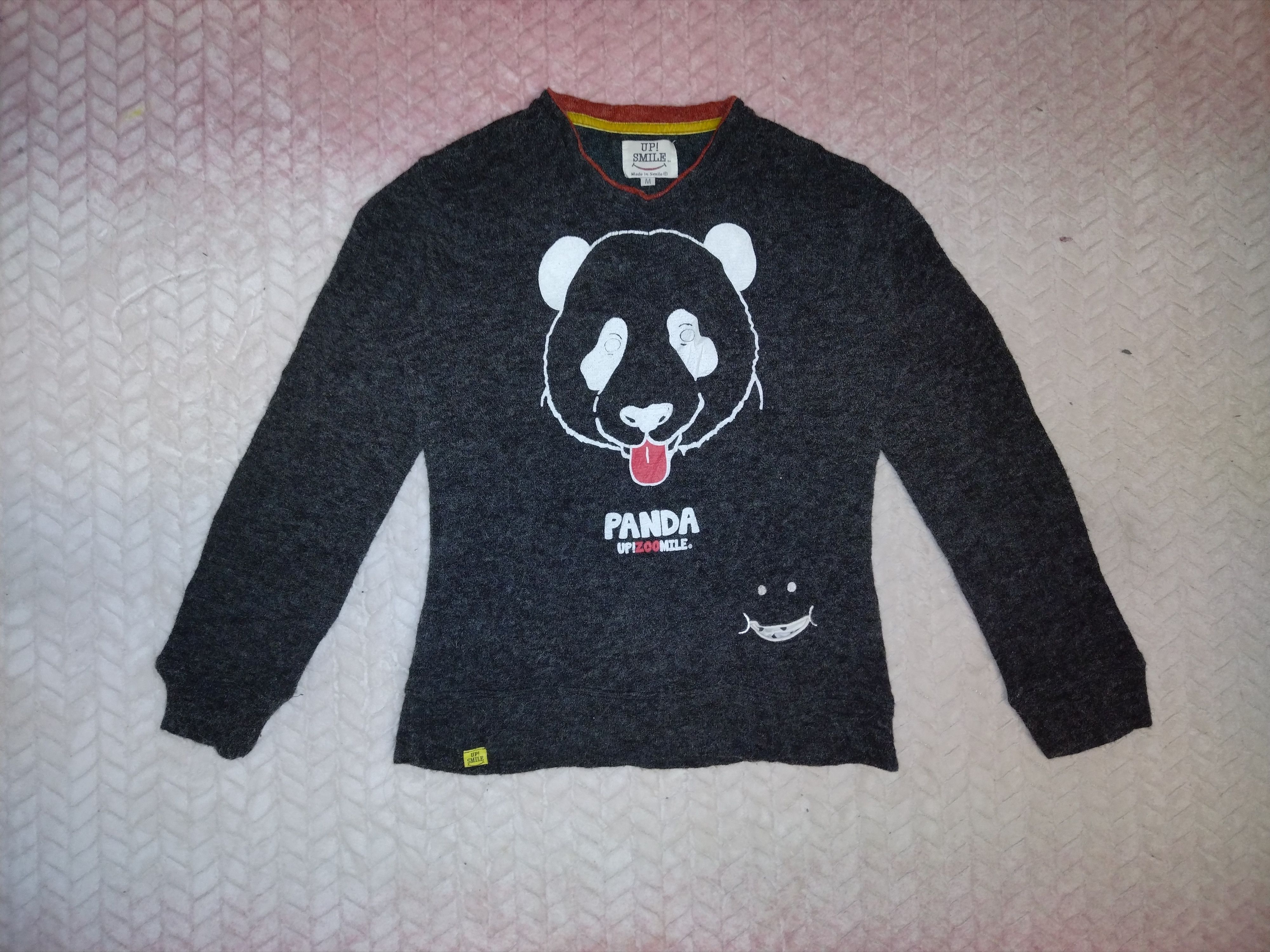 image of Dope Up! Smile Nice Cool Panda Up! Zoomile Sweatshirt in Black, Women's (Size Medium)