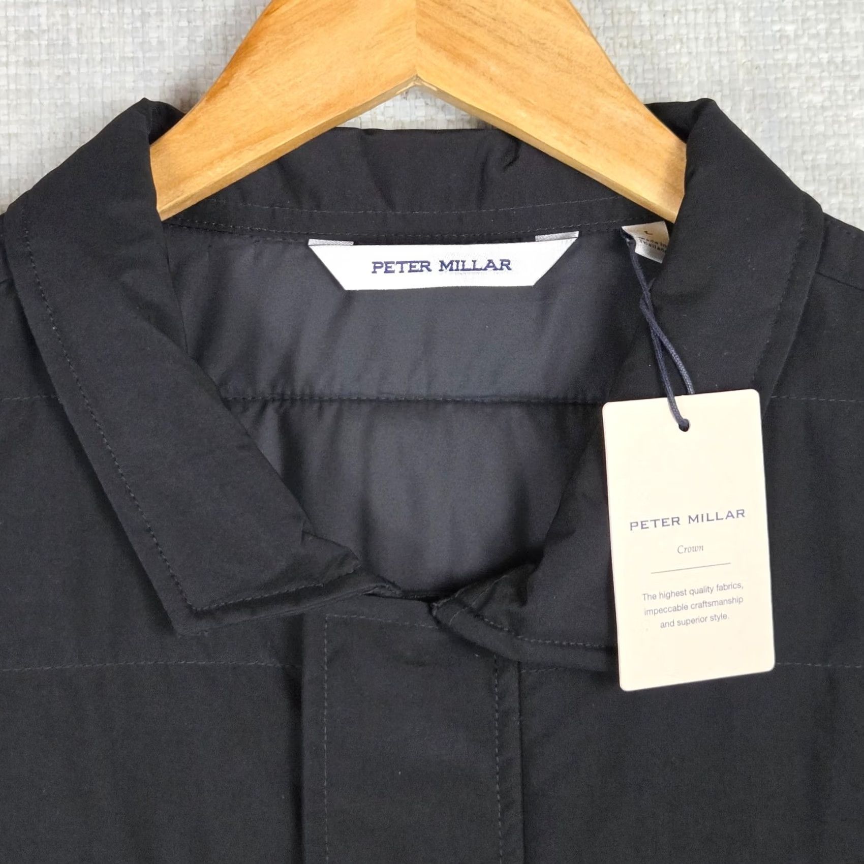 Peter Millar PETER MILLAR Full Zip Windproof Insulated Mens Large Field Jacket Black Size US L / EU 52-54 / 3 - 7 Thumbnail