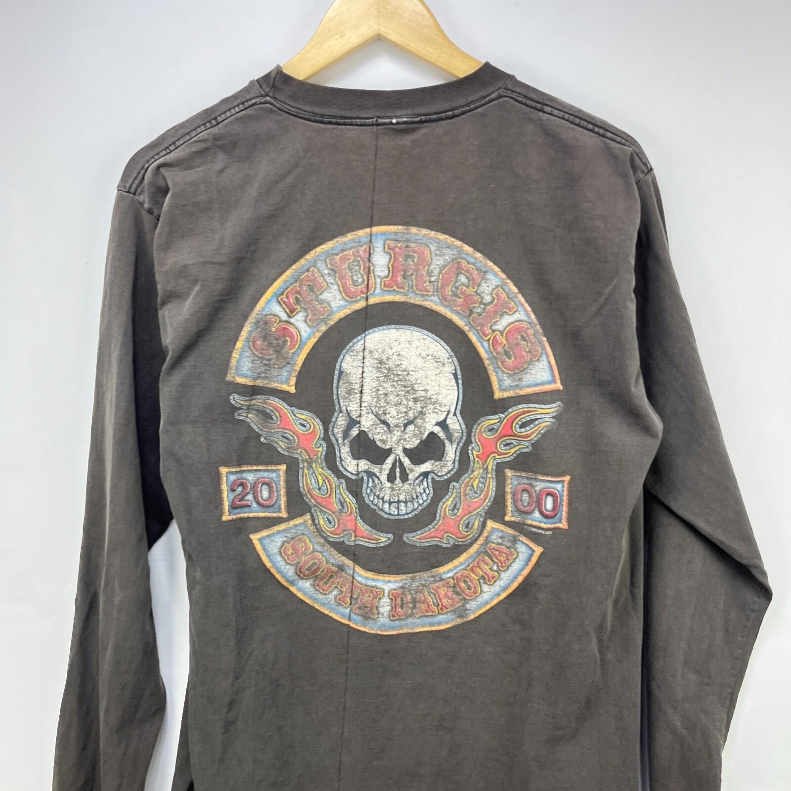 Other Vintage 2000 Sturgis Skull Sun Faded Biker Shirt Medium Size US M / EU 48-50 / 2 - 2 Thumbnail