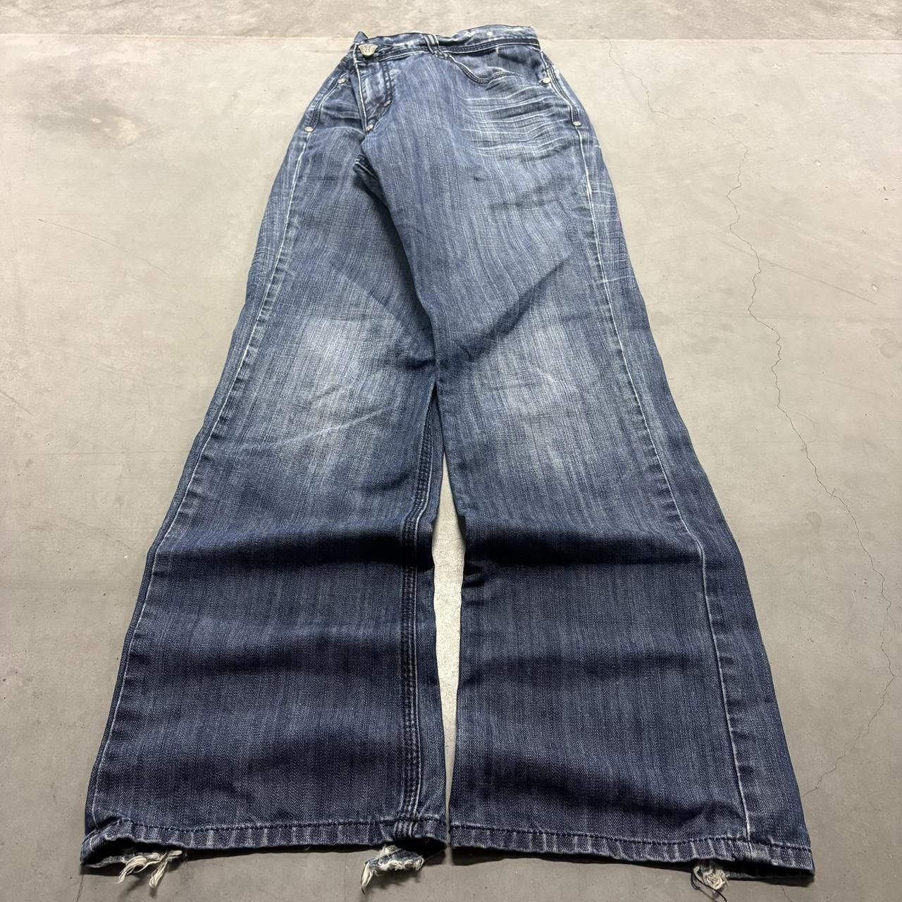 Vintage Y2K Flared Baggy Dark Wash True Religion Style Denim Jeans Size US 38 / EU 54 - 1 Thumbnail