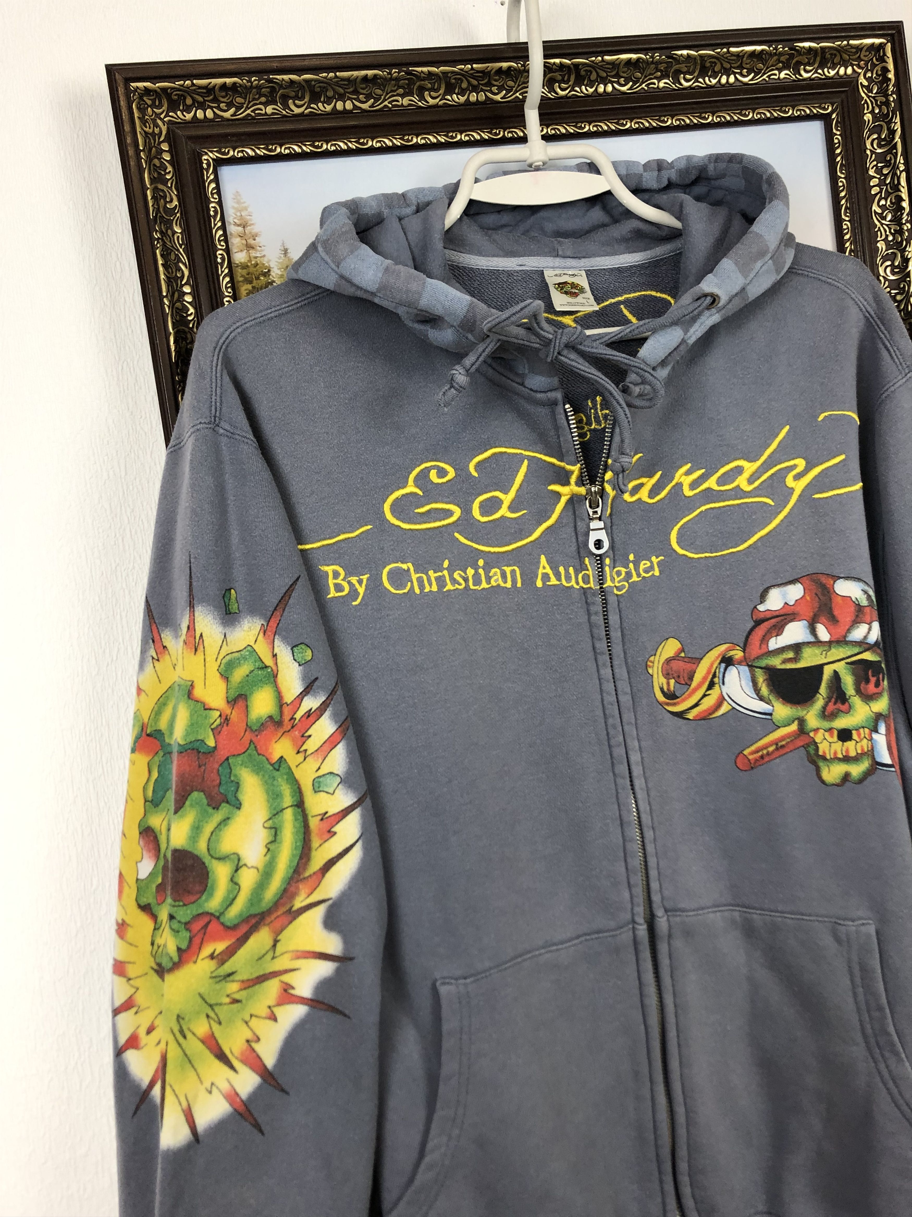 Ed Hardy × Vintage Vintage Ed Hardy Hoodie Jacket Rare Skull Hype Size US L / EU 52-54 / 3 - 5 Thumbnail