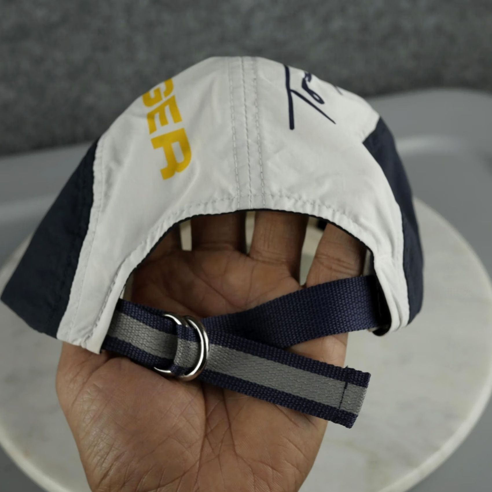 Tommy Hilfiger Kith Tommy Hilfiger Hat Cap Strap Back Mens One Size White Navy Colorblock Size ONE SIZE - 4 Thumbnail
