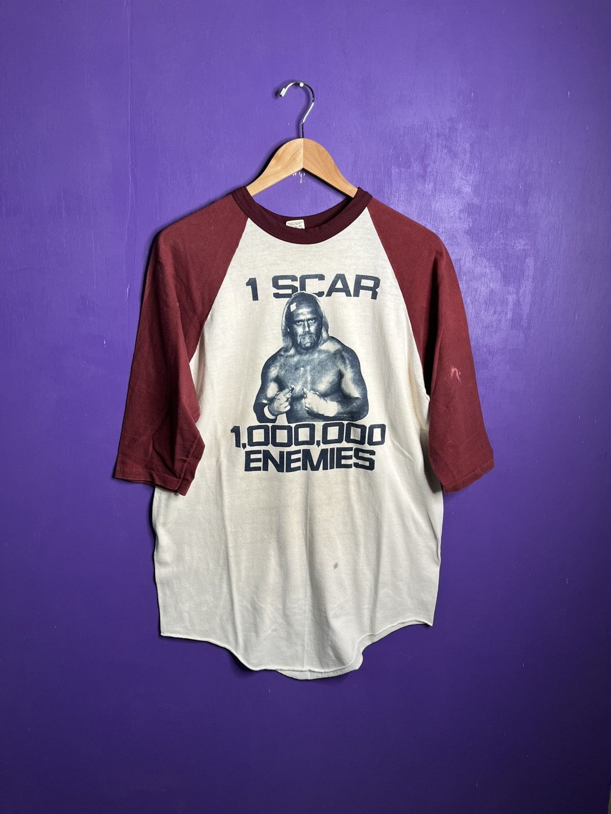 Vintage × WWF Vintage 70s/early 80s Hulk hogan million enemies raglan tee Size US L / EU 52-54 / 3 - 1 Thumbnail