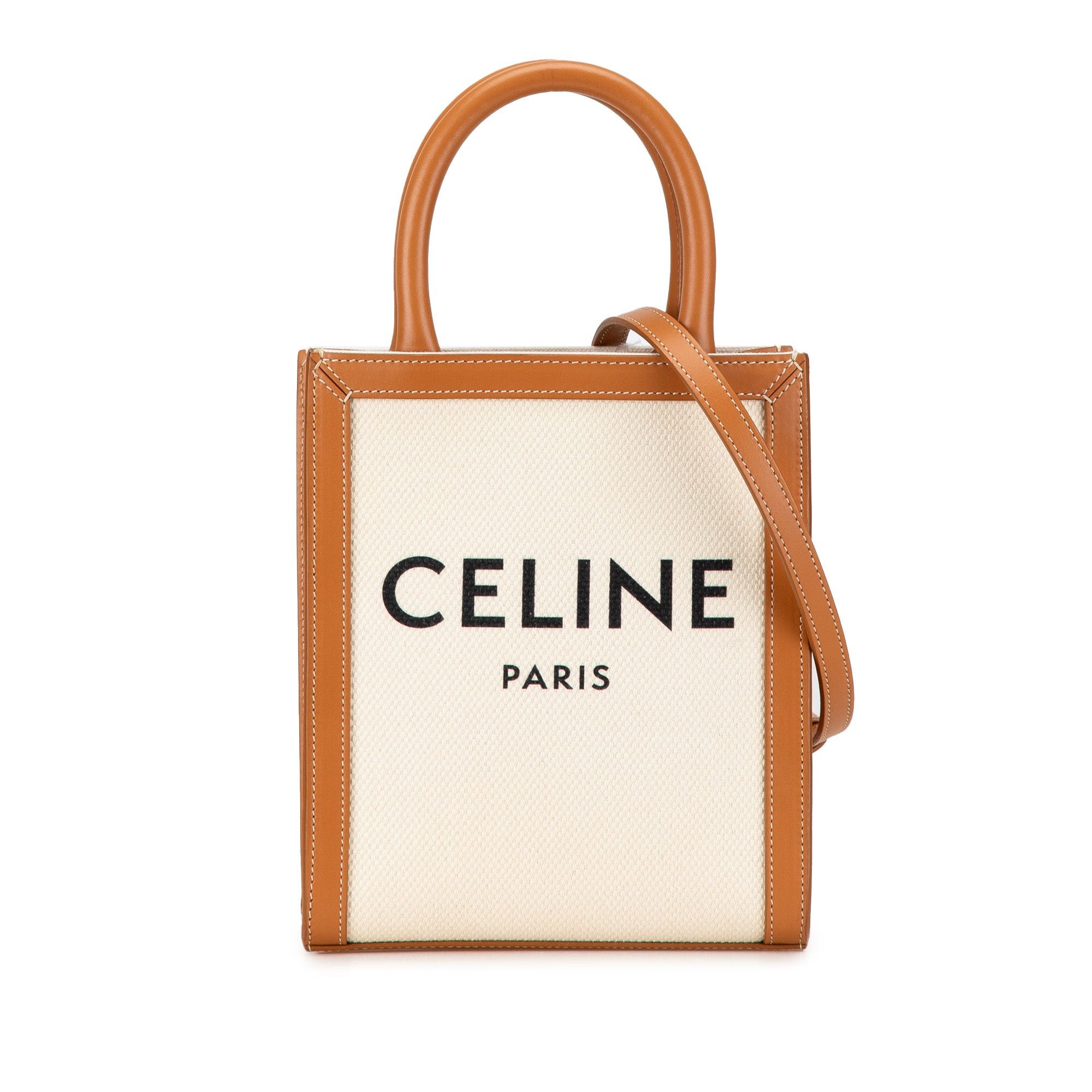 Celine Celine Mini Canvas Vertical Cabas Satchel Brown Size ONE SIZE - 1 Thumbnail