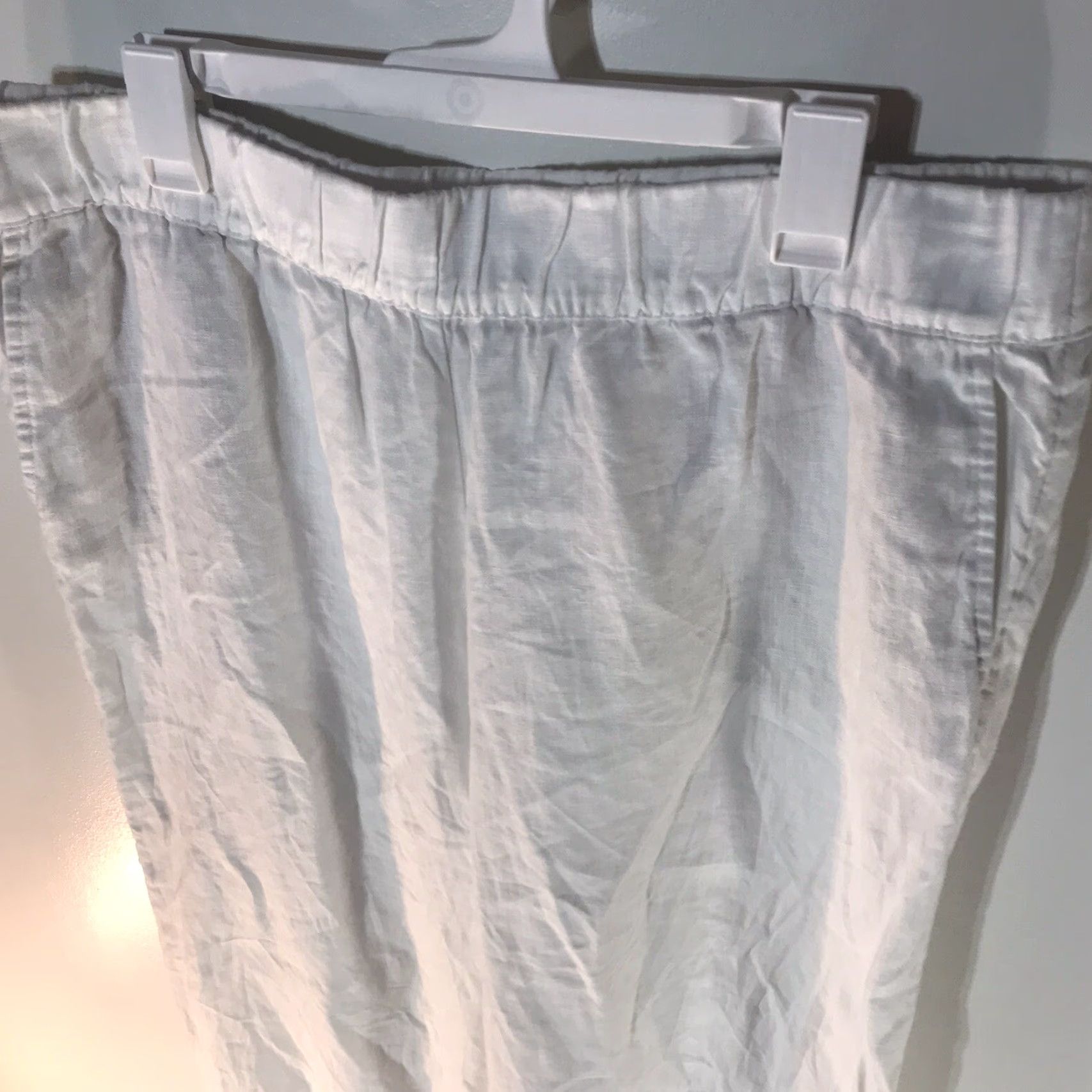 Vintage Pure Jill Pants XL Tall Linen White Cropped Pull On Womens Size 40" / US 18 - 3 Thumbnail
