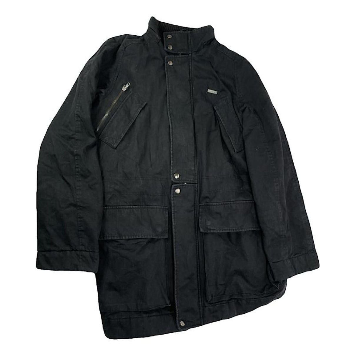 Yves Saint Laurent Black Cotton Coat Size M / US 6-8 / IT 42-44 - 1 Thumbnail
