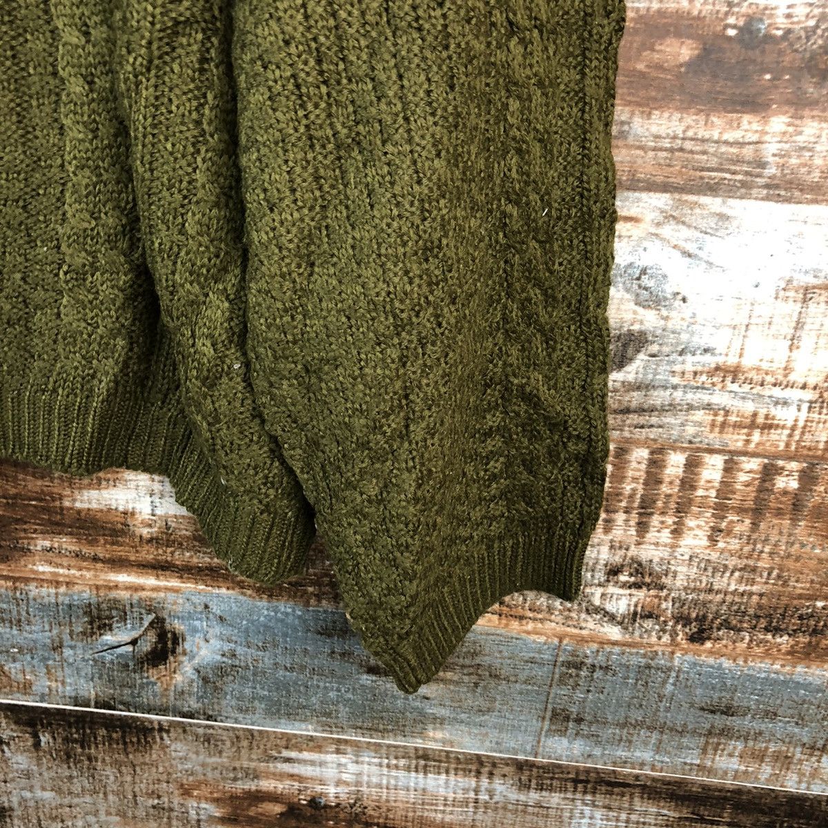 Japanese Brand Pelejutienu Green Patterned Cardigans #A2496 Size M / US 6-8 / IT 42-44 - 16 Thumbnail