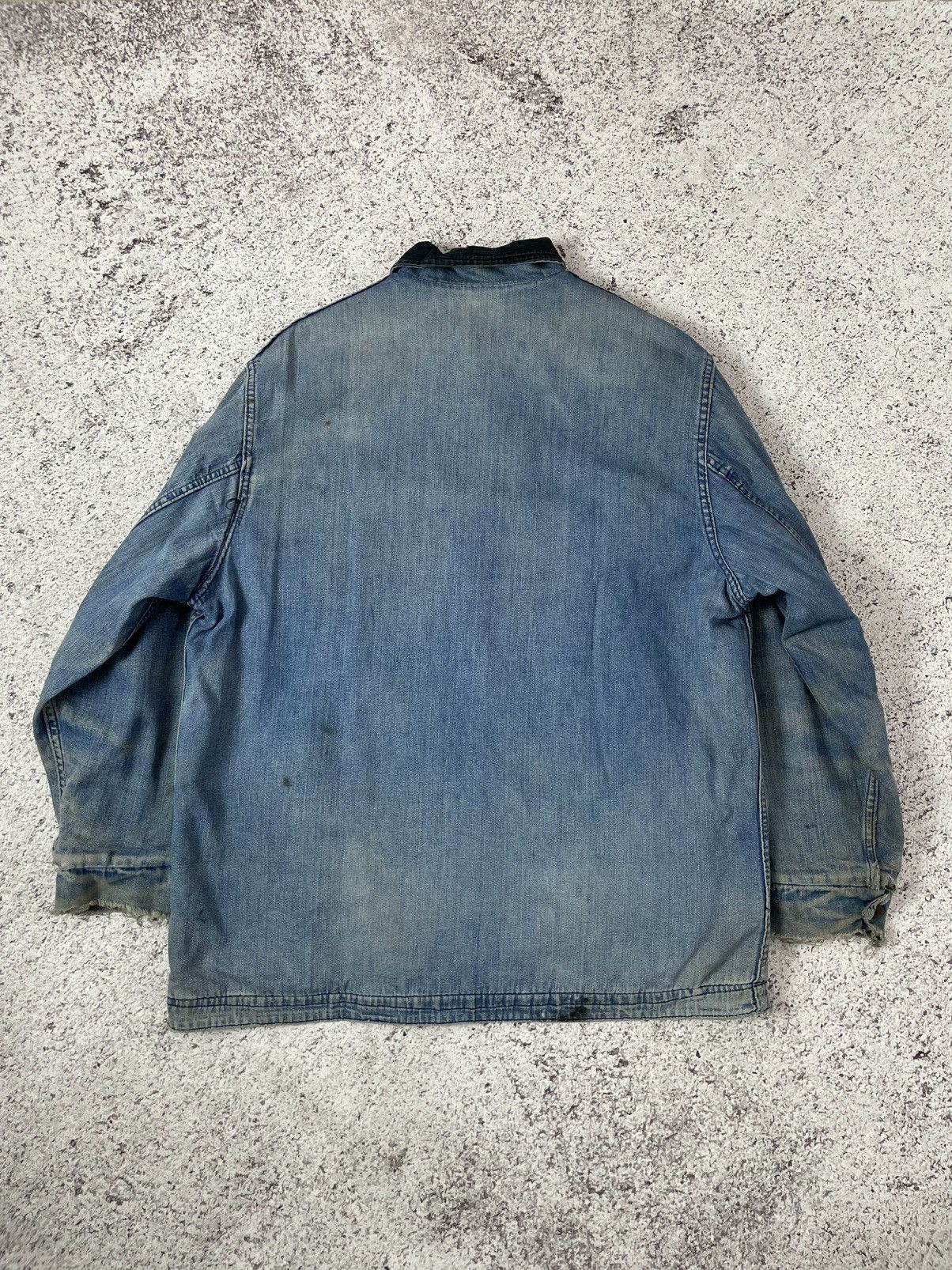 Vintage Vintage 60s Madewell Blanket Lined Denim Thrashed Chore Coat Size US L / EU 52-54 / 3 - 8 Thumbnail
