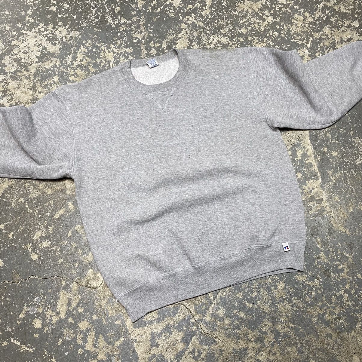 Russell Athletic × Vintage Vintage Russell Athletic Grey Blank Boxy Crewneck Hoodie Size US L / EU 52-54 / 3 - 3 Thumbnail