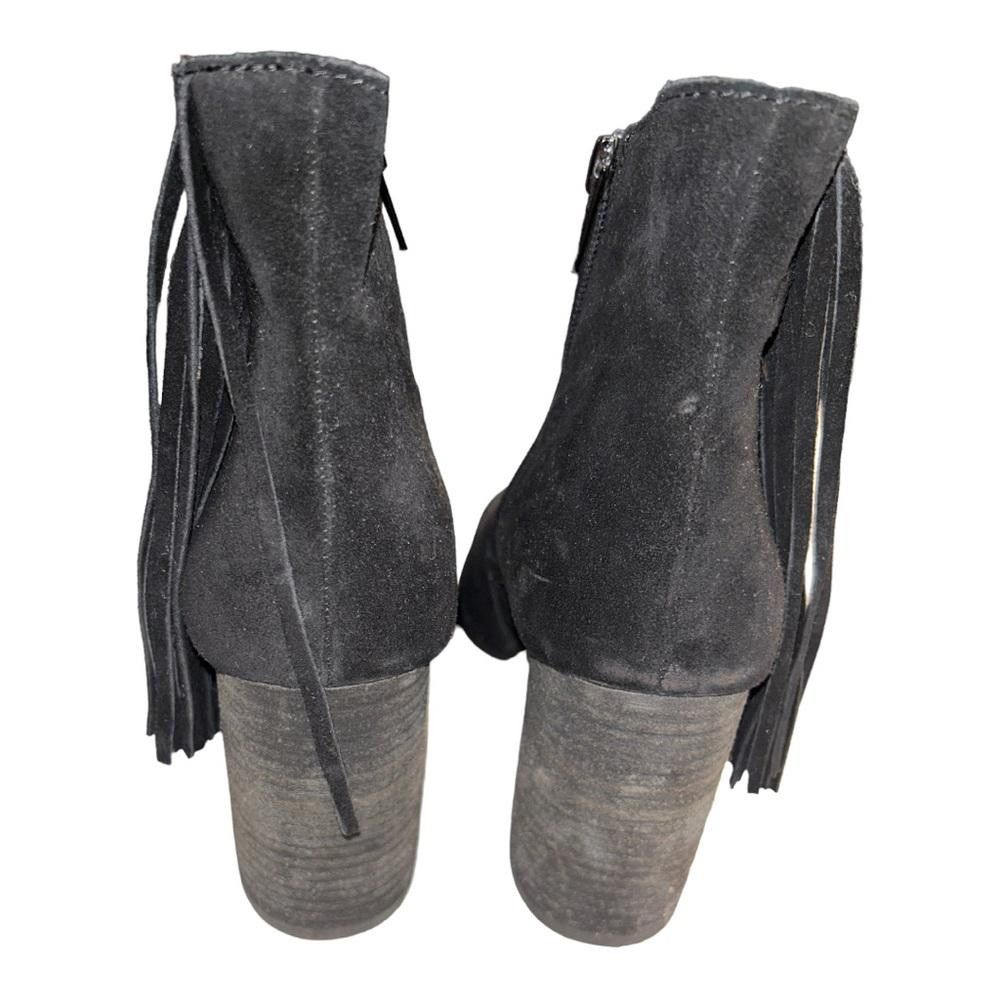 Designer Arturo Chiang l Black Suede Leather Booties W Fringe Size 9 Size US 9 / IT 39 - 7 Thumbnail