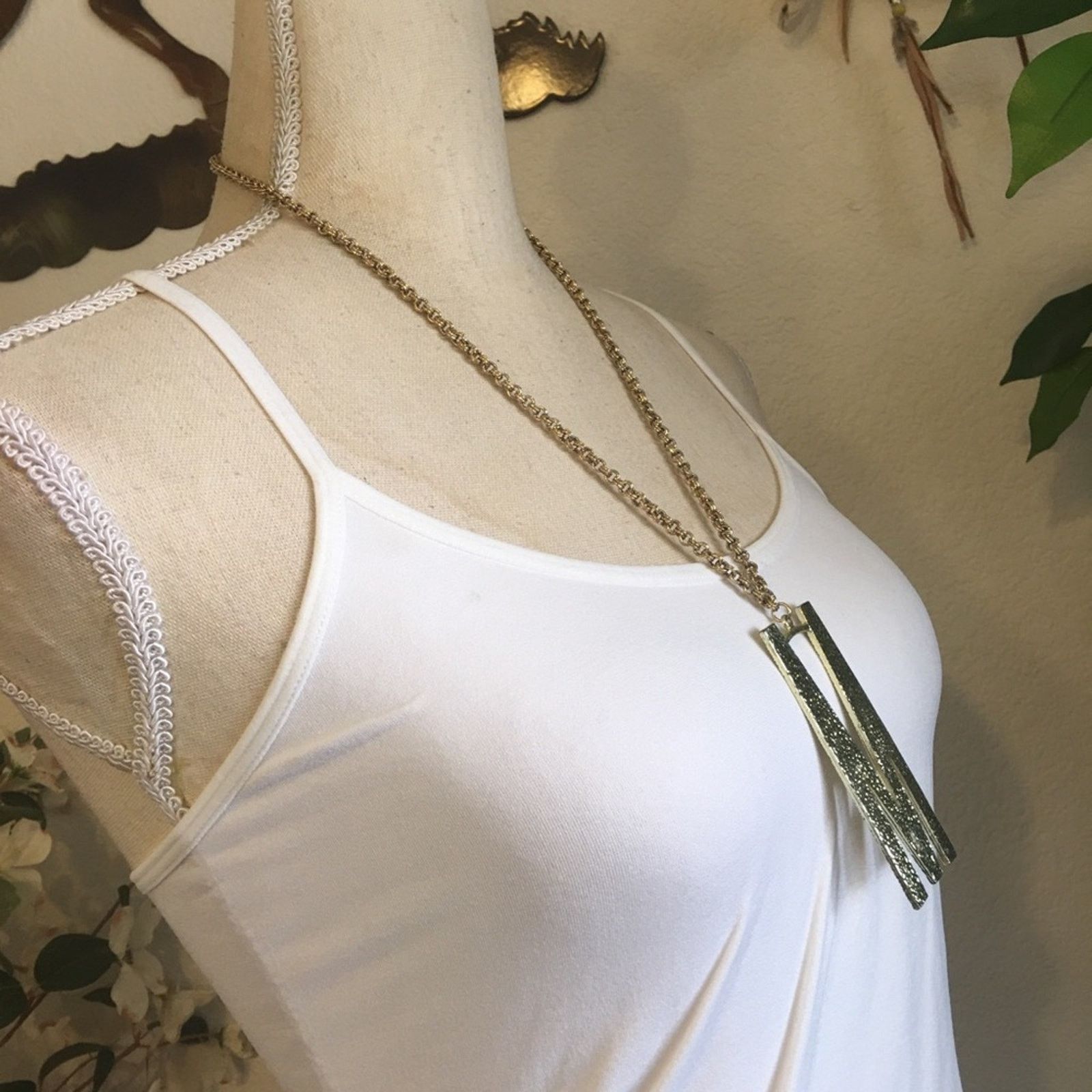 Vintage Vintage 70s monogram pendant on chain necklace Size ONE SIZE - 2 Thumbnail