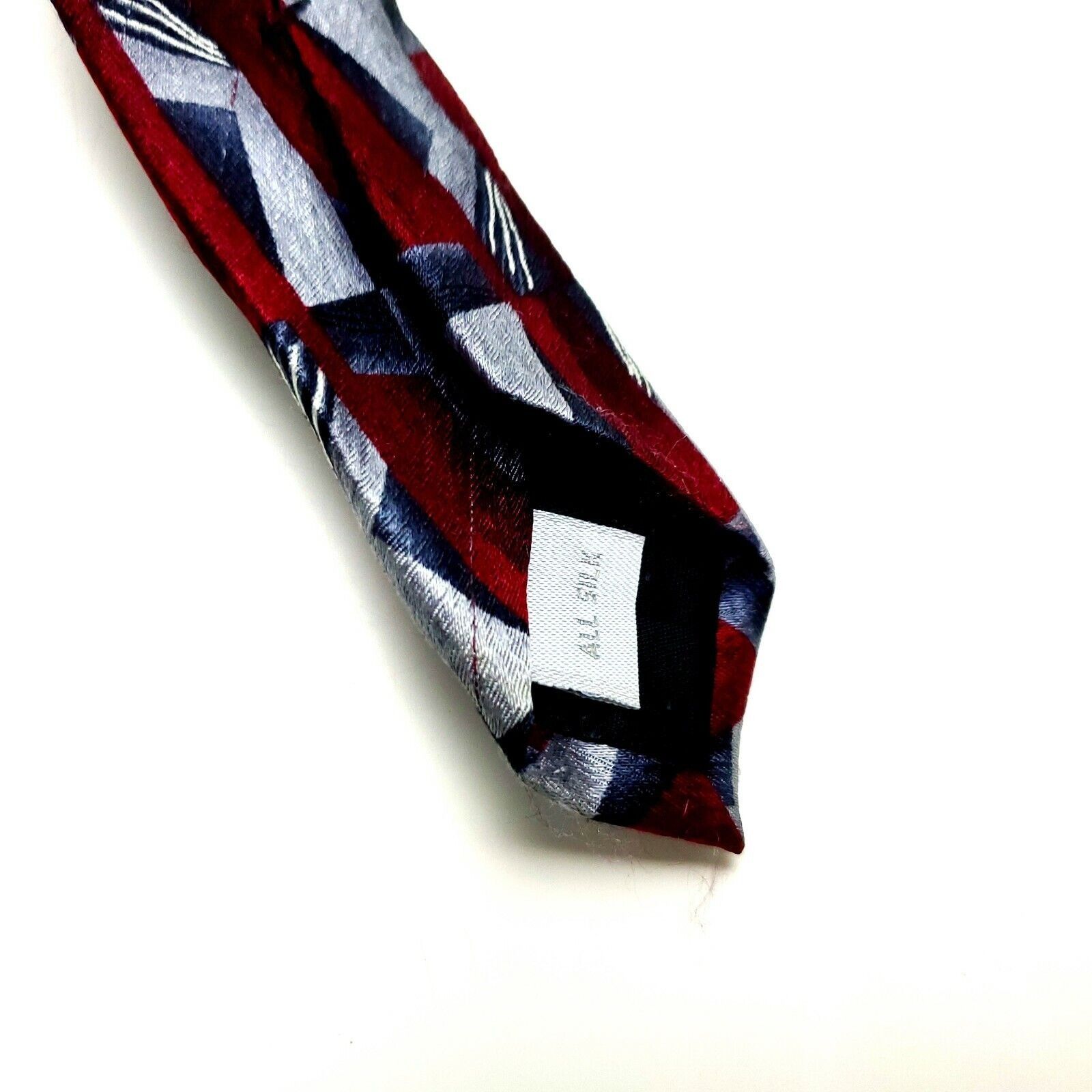 Pierre Cardin Pierre Cardin Silk Tie Print Red Geometric Wide Size ONE SIZE - 4 Thumbnail