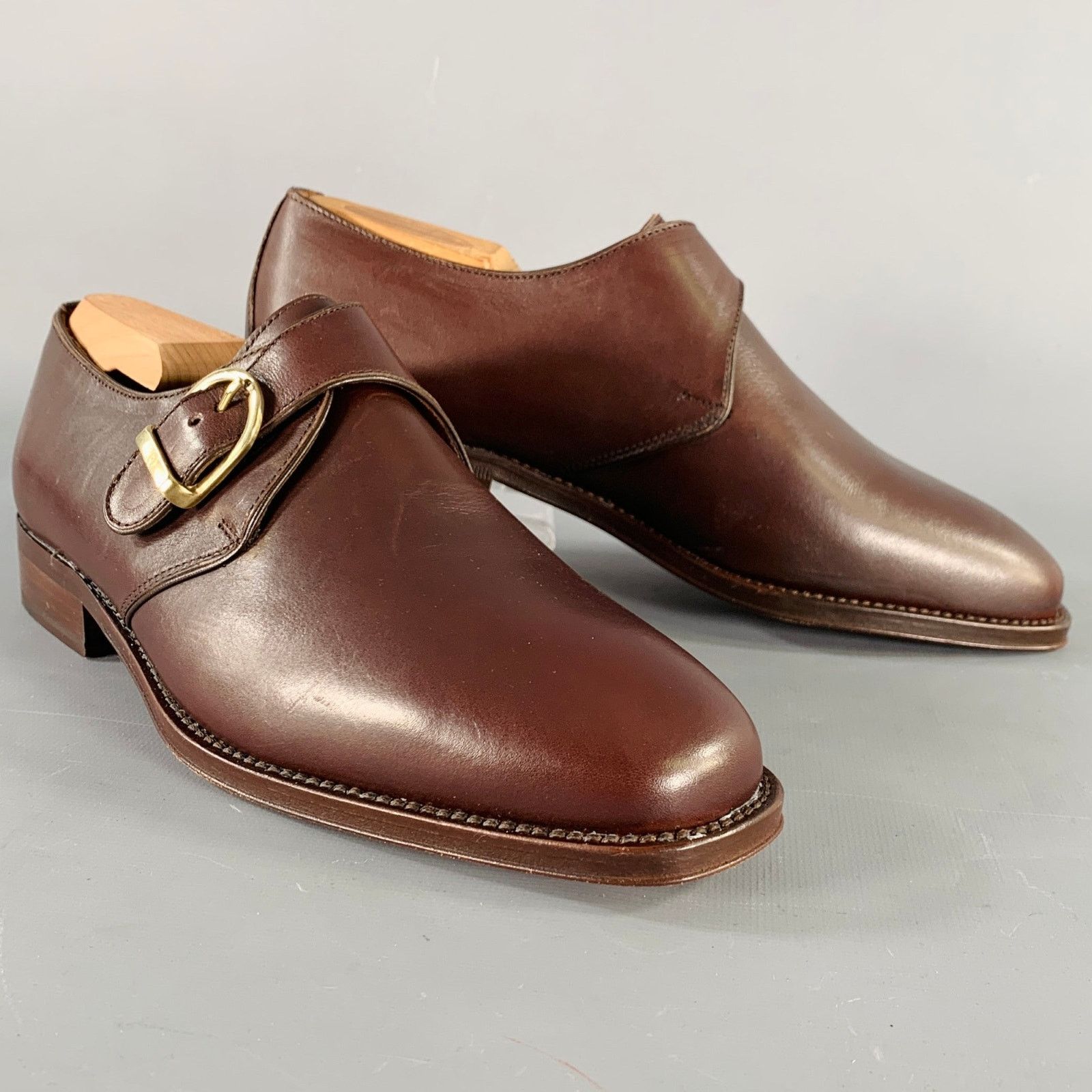 Aigner AIGNER Size 9.5 Brown Leather Monk Strap Loafers Shoes Size US 9.5 / IT 39.5 - 1 Thumbnail