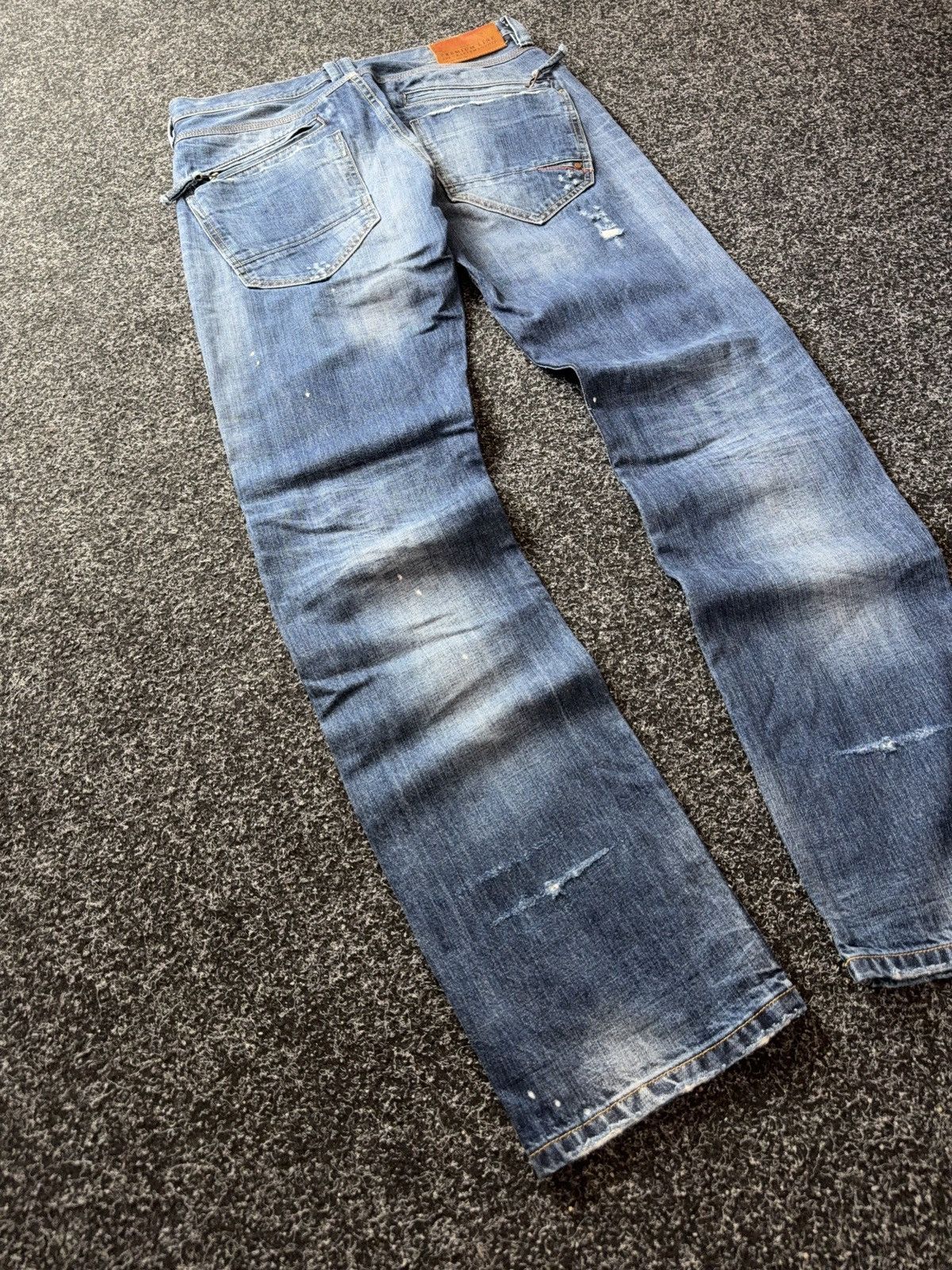 Vintage 00s Retro Japanese Y2K Vntg Grunge Distressed Denim Jeans Size US 32 / EU 48 - 13 Thumbnail