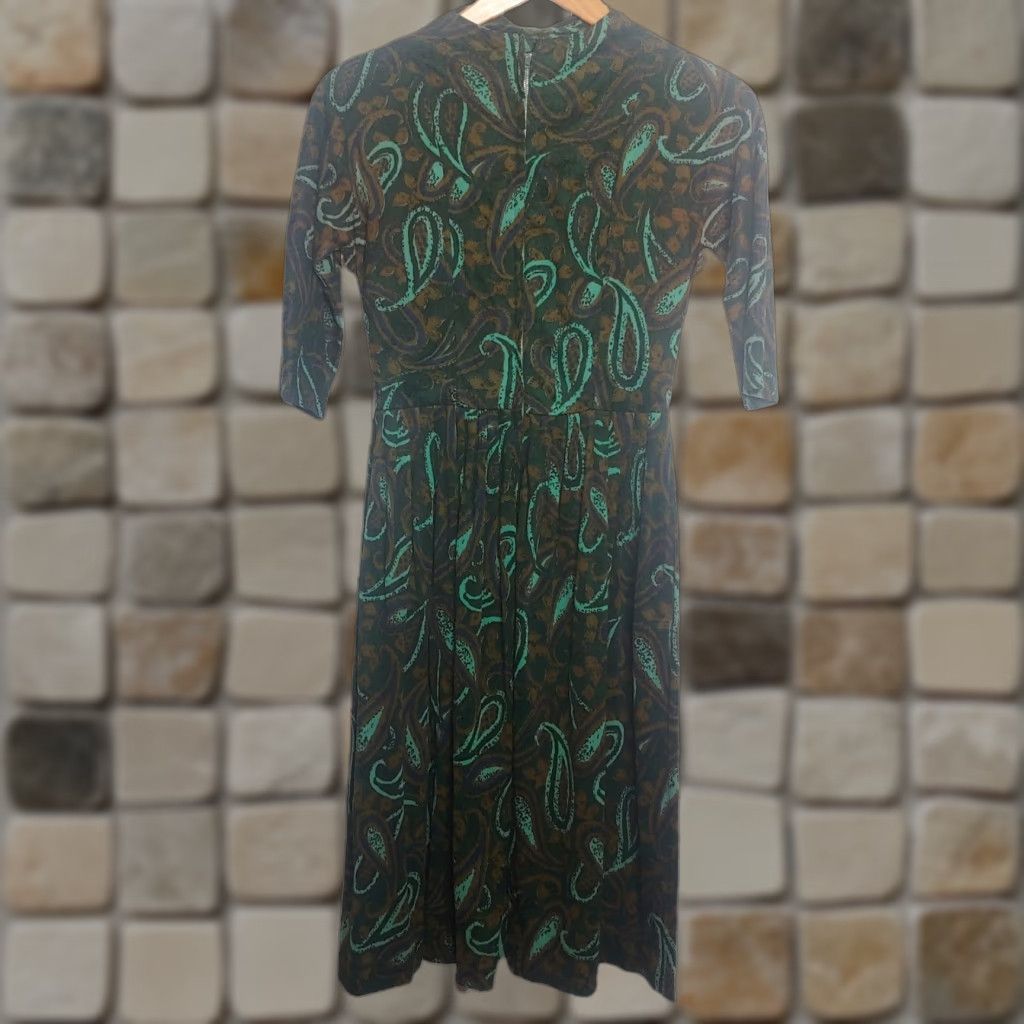 Sears Kerrybrook Sears Roebuck Dress Green Paisley Long Sleeve Size 14 Size 4XL / US 24-26 - 1 Thumbnail