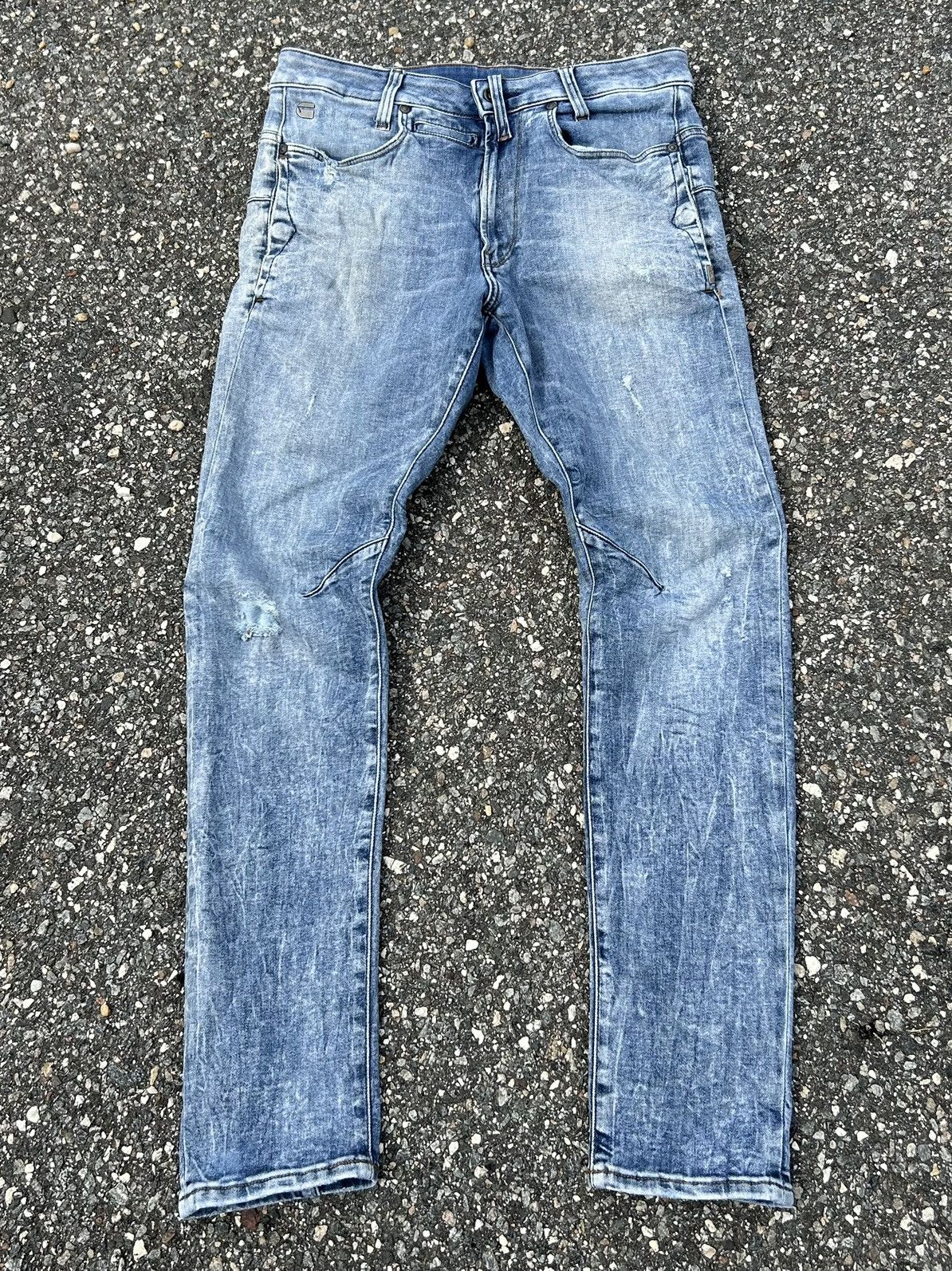 G-Star G Star Raw D- Staq 3D Super Slim Distressed Jeans Size US 30 / EU 46 - 1 Thumbnail