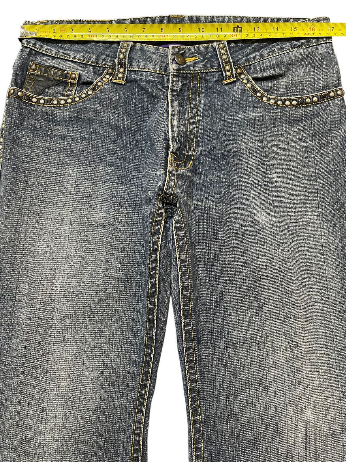 Hysteric Glamour Vintage Japanese Brand Wash Studded Style Baggy Jeans Size US 33 - 12 Thumbnail