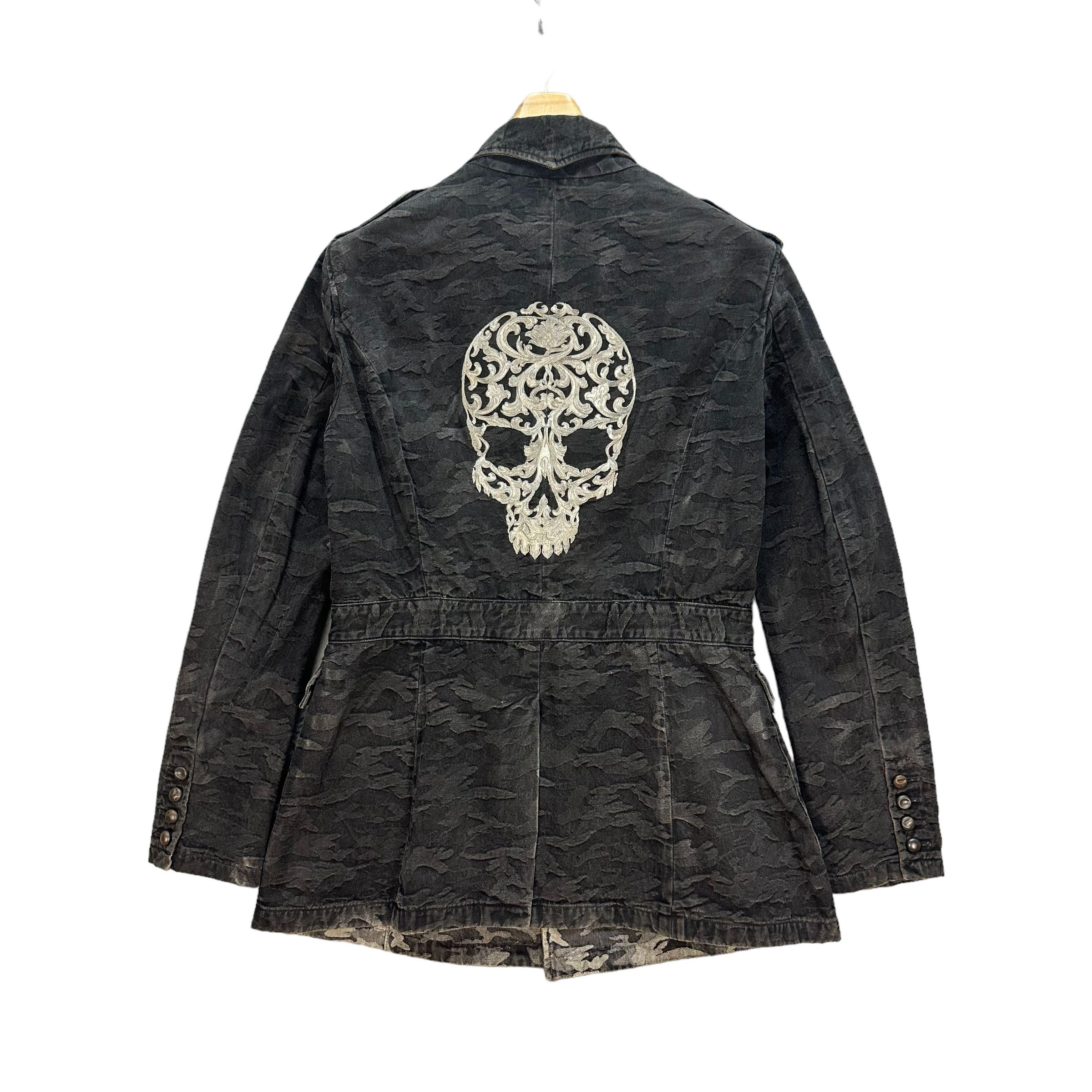 image of Obelisk Skulls On Back Chore Jacket 7865-185, Men's (Size Medium)