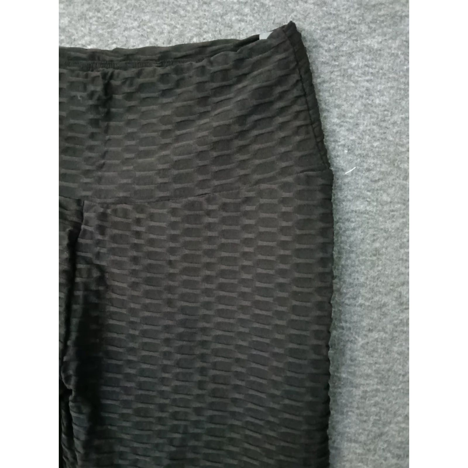 Vintage Women's Leggings M Black Mid Waist Textured Pull-On Jegging - Yoga, Gym & Training Womens Size 32" / US 10 / IT 46 - 6 Thumbnail