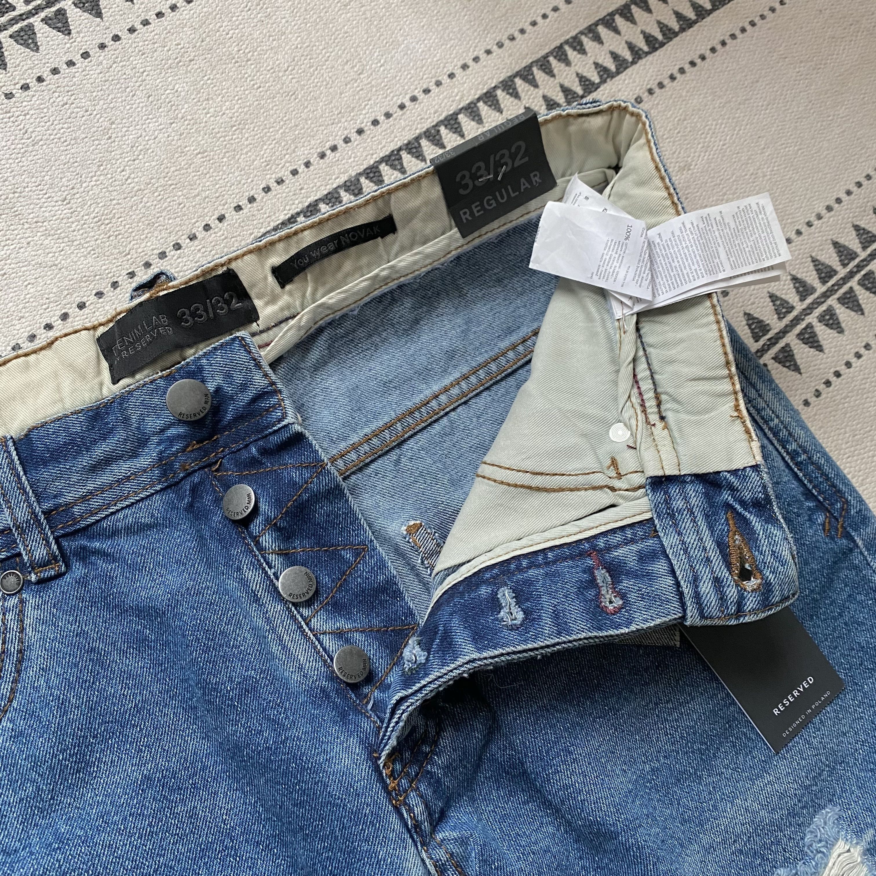 Lee Distressed Denim Faded Blue Pants Vintage lee Style Jeans Size US 33 - 8 Thumbnail