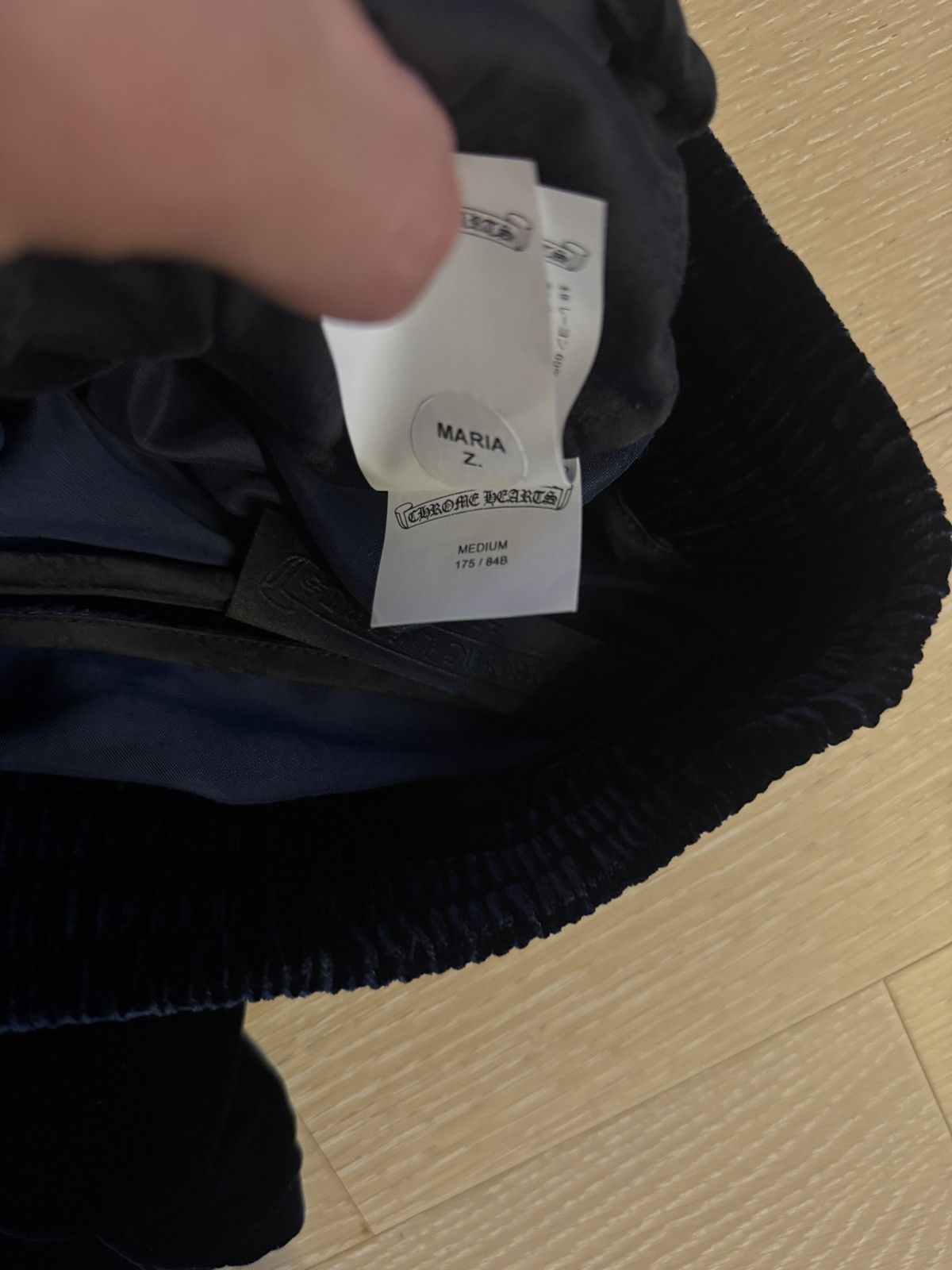 Chrome Hearts Navy & White Embroidered Logo Velour Track Pants Size US 32 / EU 48 - 4 Thumbnail