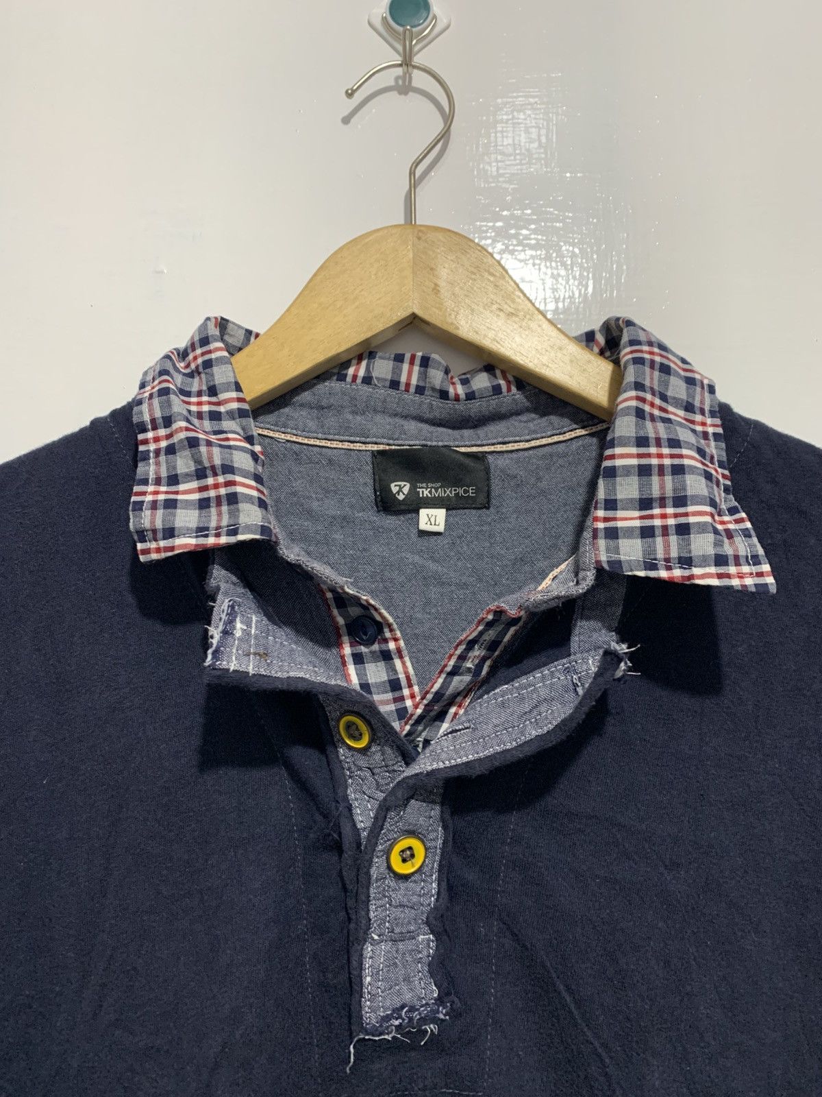 Takeo Kikuchi Tkmixpice Crazy Double Layer Distressed Polo Tshirt Size US L / EU 52-54 / 3 - 8 Thumbnail