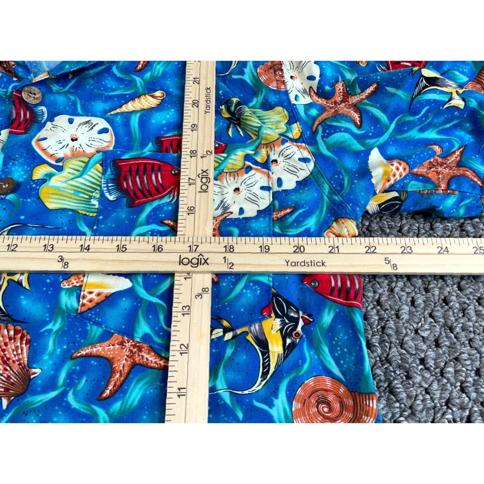 Vintage VINTAGE Toucan Dance Shirt Geometric Underwater Fish Pattern Camp Collar Men’s Small Blue Size US S / EU 44-46 / 1 - 6 Thumbnail