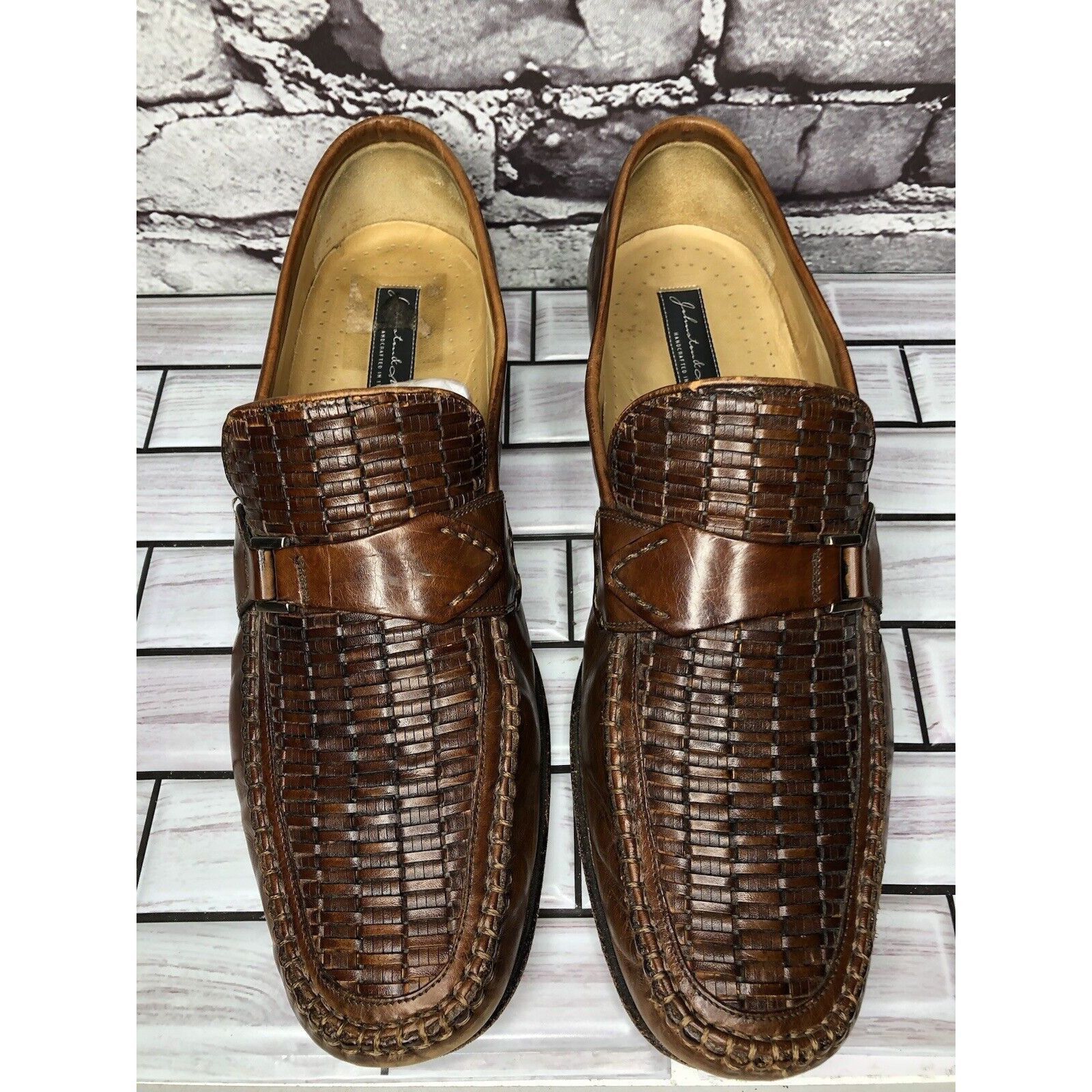 Johnston & Murphy Johnston & Murphy Handcrafted Brown Leather Weaves Dress Loa Size US 11 / EU 44 - 9 Thumbnail