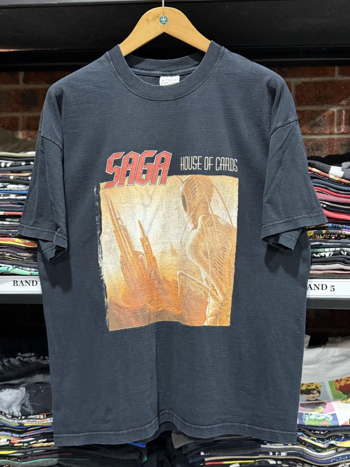 Band Tees × Vintage Vintage House Of Cards Saga Canadian Progressive Rock Faded Size US XL / EU 56 / 4 - 1 Thumbnail