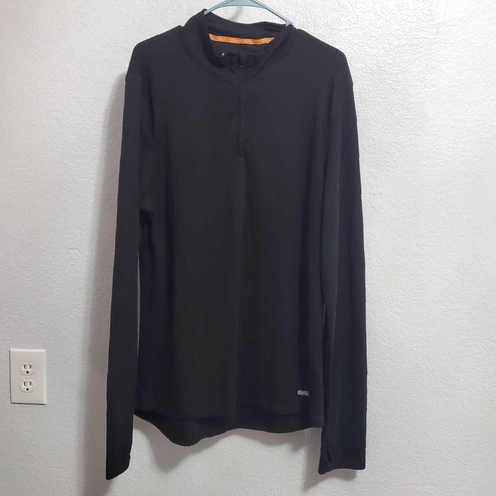 Vintage Omni-Wool Pullover Shirt 1/4 Zip Men XXL Black Long Sleeve Wool Blend Base Layer Shirt Size US XXL / EU 58 / 5 - 2 Thumbnail