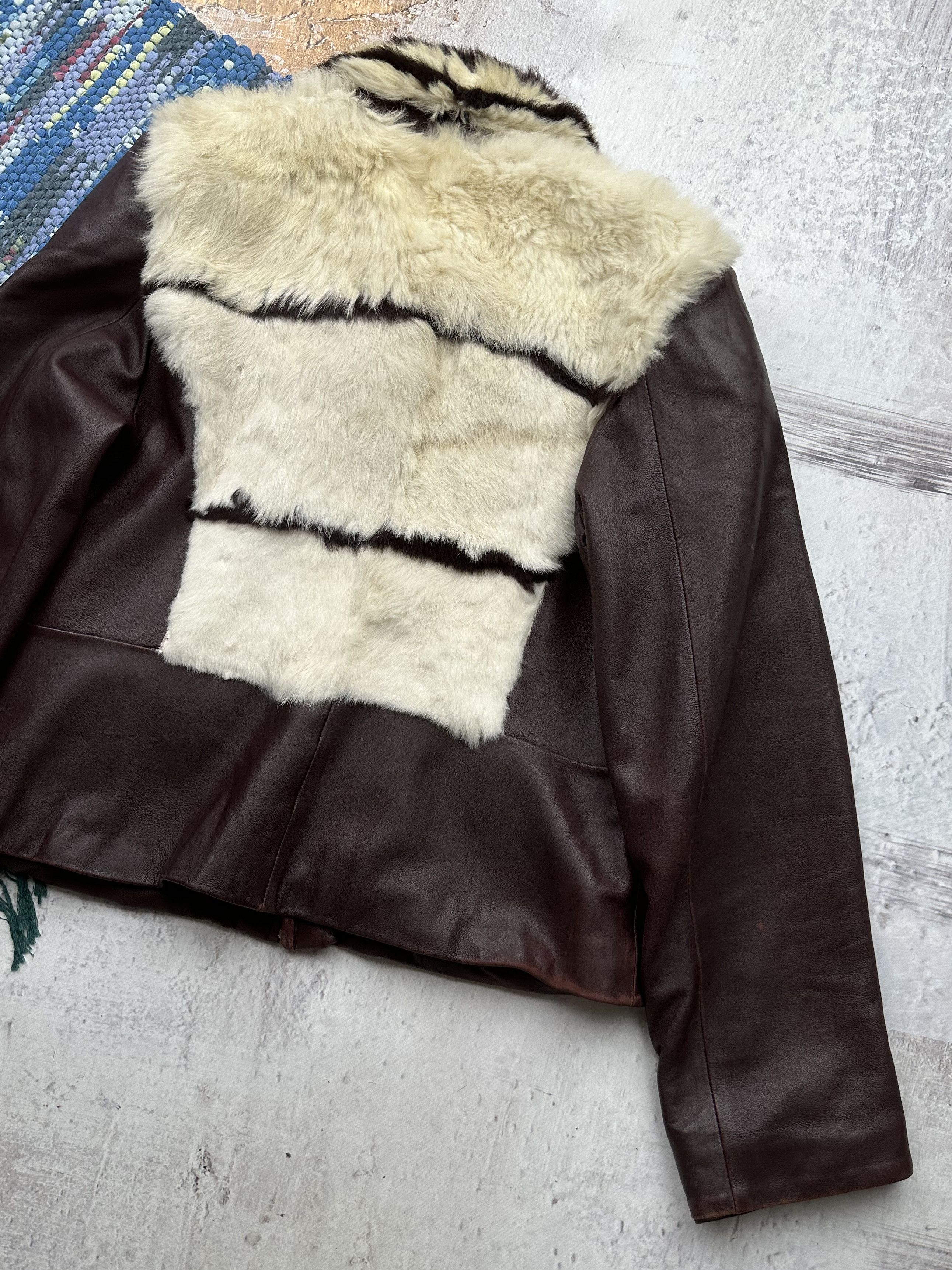 Vintage Vintage Leather/Real Fur Jacket A109D15(471) Size M / US 6-8 / IT 42-44 - 9 Thumbnail