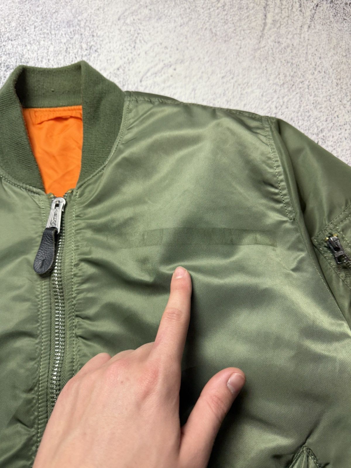 Alpha Industries Vintage Alpha Industries Green Bomber Jacket MA1 USA Size US M / EU 48-50 / 2 - 13 Thumbnail