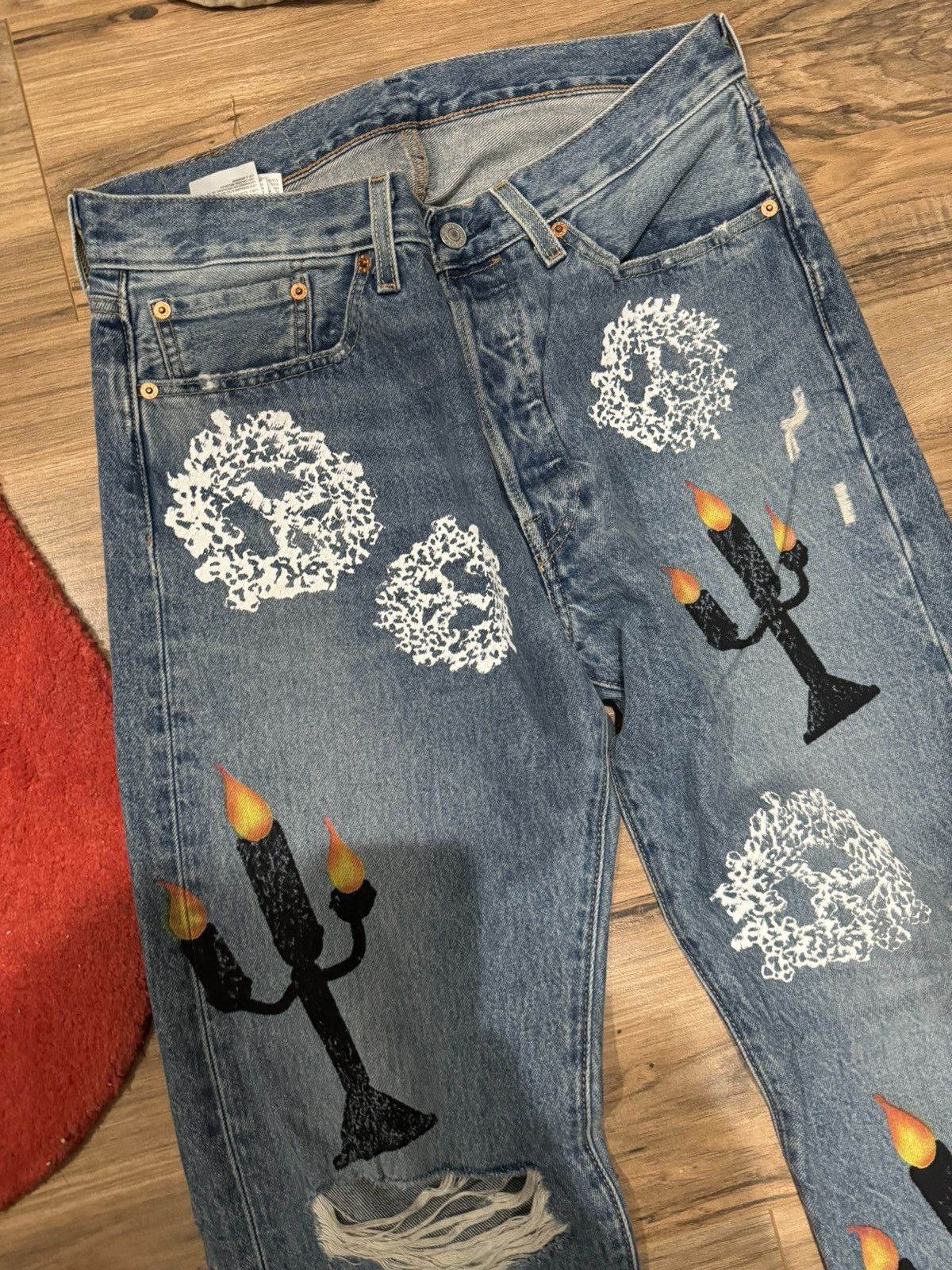 DENIM TEARS × Levi's × Virgil Abloh Denim tears x Virgil “message in tears” printed jeans Size US 32 / EU 48 - 2 Thumbnail