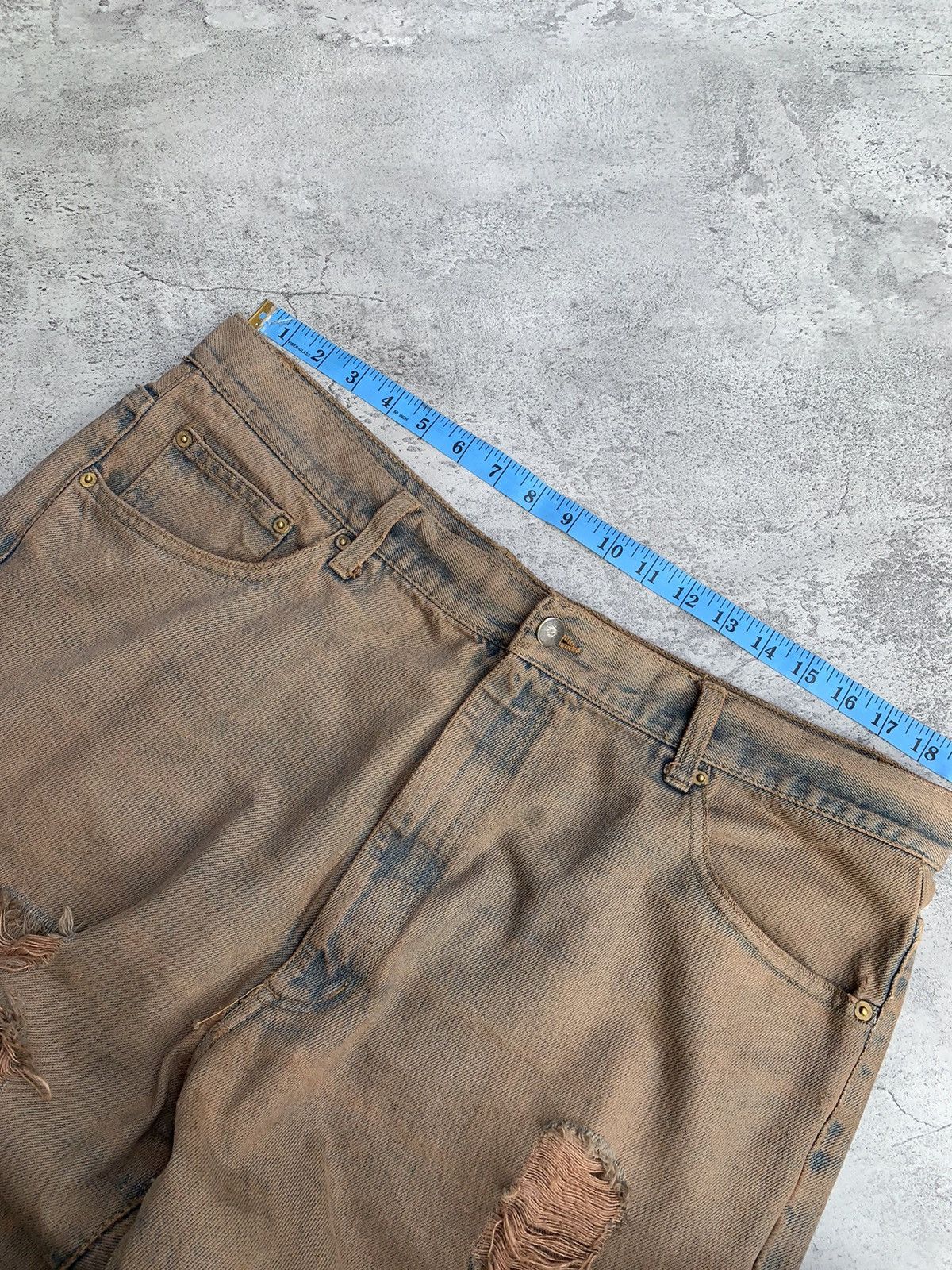 Japanese Brand × Vintage distressed mudwash baggy jeans Size US 39 - 6 Thumbnail