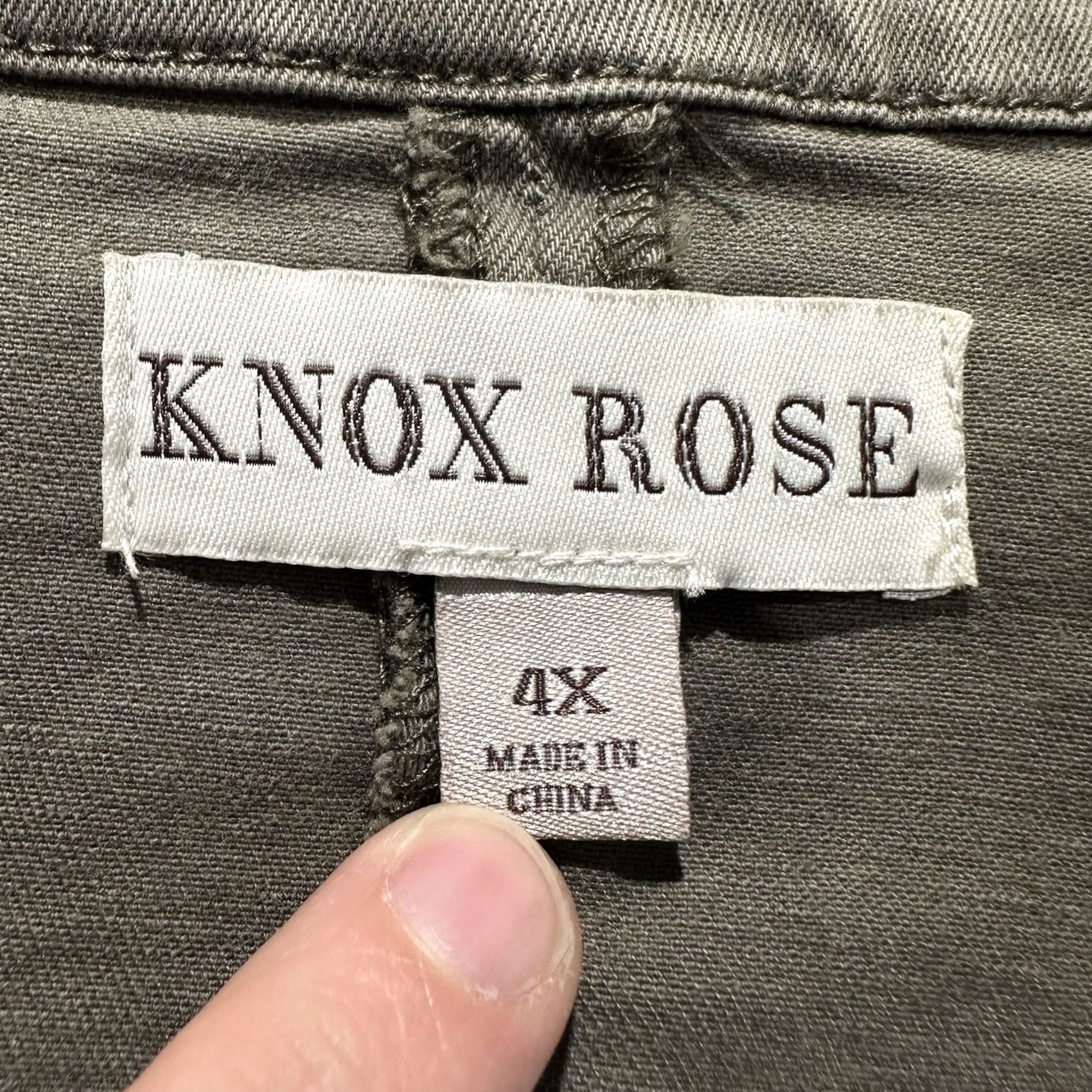 Vintage Knox Rose Military Jacket Womens 4X Plus Olive Green Button Front Heavy Shirt Size XXL / US 16-18 / IT 52-54 - 4 Thumbnail