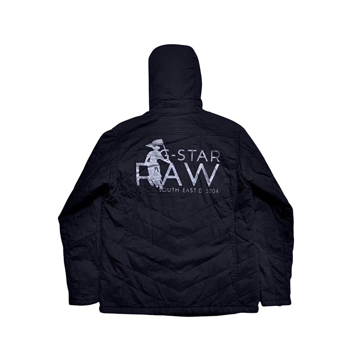 G-Star G-Star Raw Denim Big Print Multipocket Black Hooded Jacket Size US XL / EU 56 / 4 - 1 Thumbnail