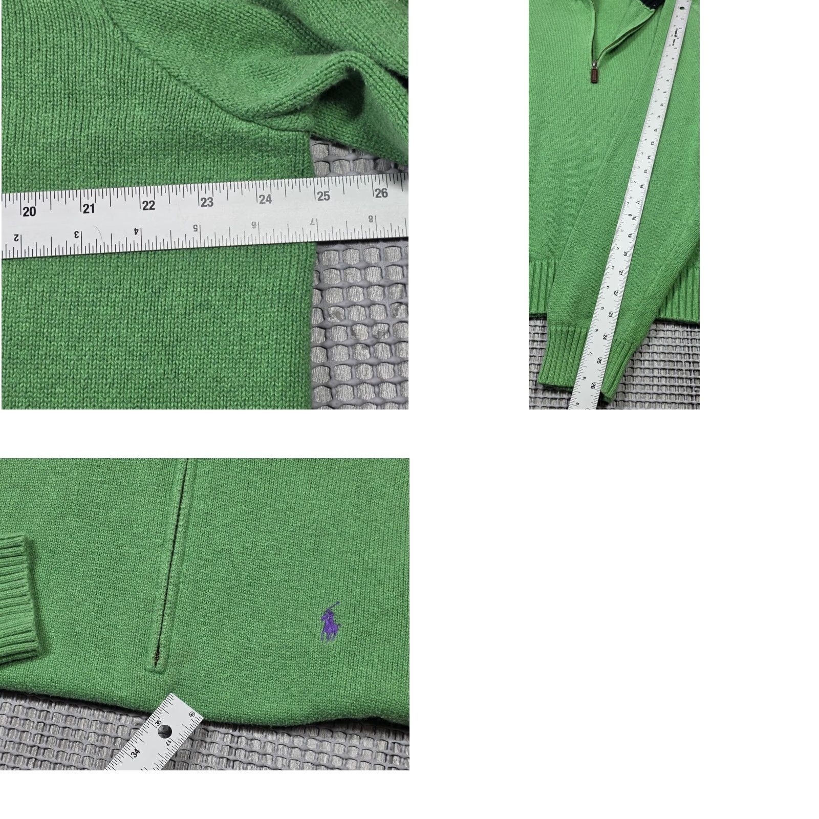 Polo Ralph Lauren VINTAGE Polo Ralph Lauren Mens Quarter Zip 2XL Heavy Mockneck Green Purple Sweater Rare Size US XXL / EU 58 / 5 - 9 Thumbnail
