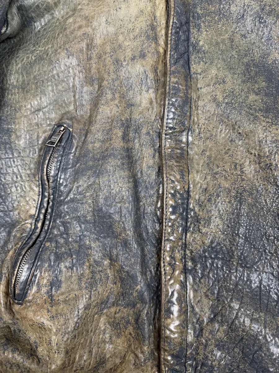 Giorgio Brato 2000s Giorgio Brato Aged Raw Brown Leather Jacket Size US S / EU 44-46 / 1 - 12 Thumbnail