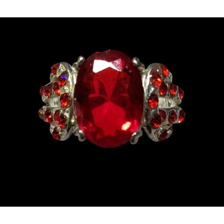 Other Vampire Blood Buckle Accent Red And Silver Tone Ring Marked Size ONE SIZE - 2 Thumbnail