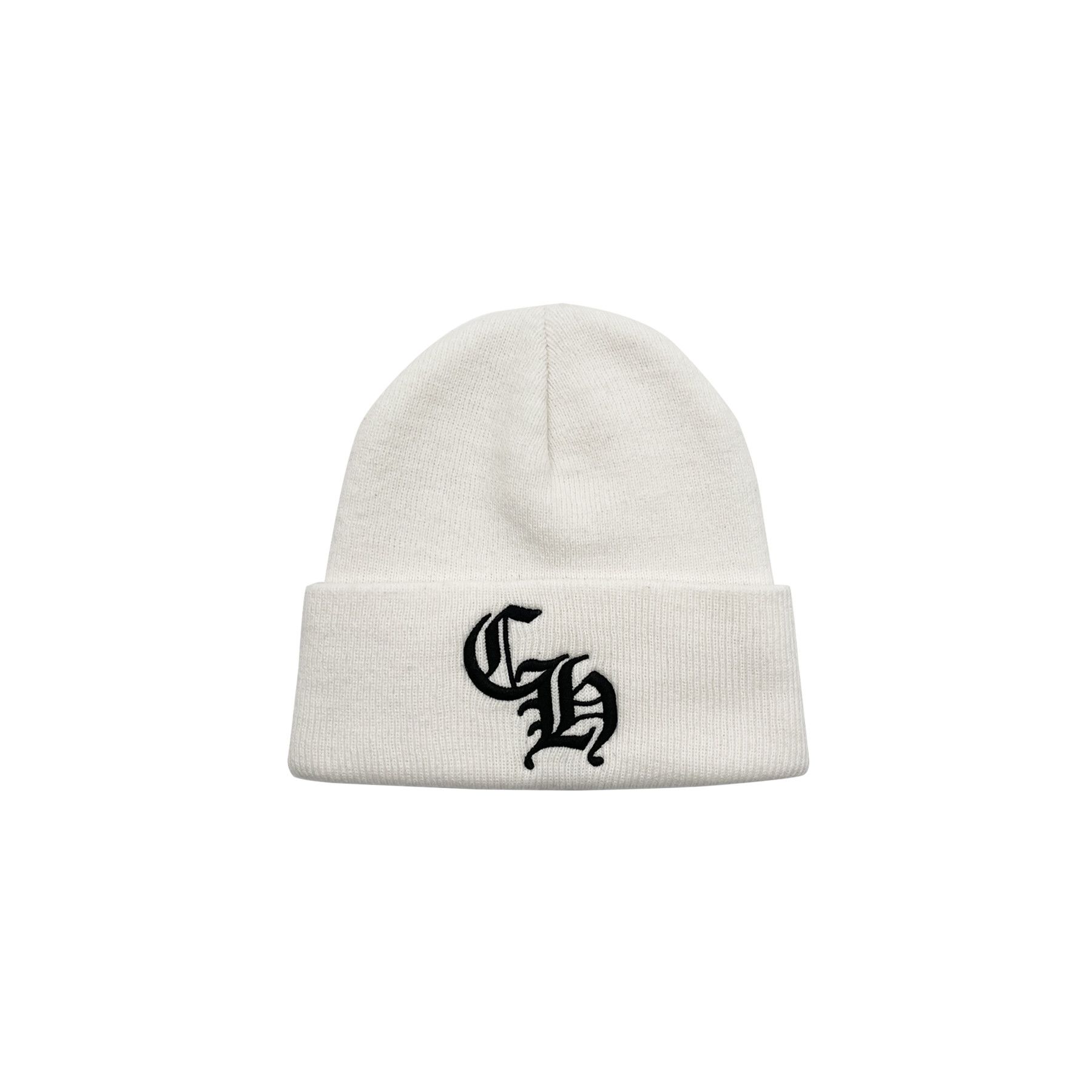 Chrome Hearts Chrome Hearts Embroidered CH Logo White Beanie Size ONE SIZE - 1 Thumbnail