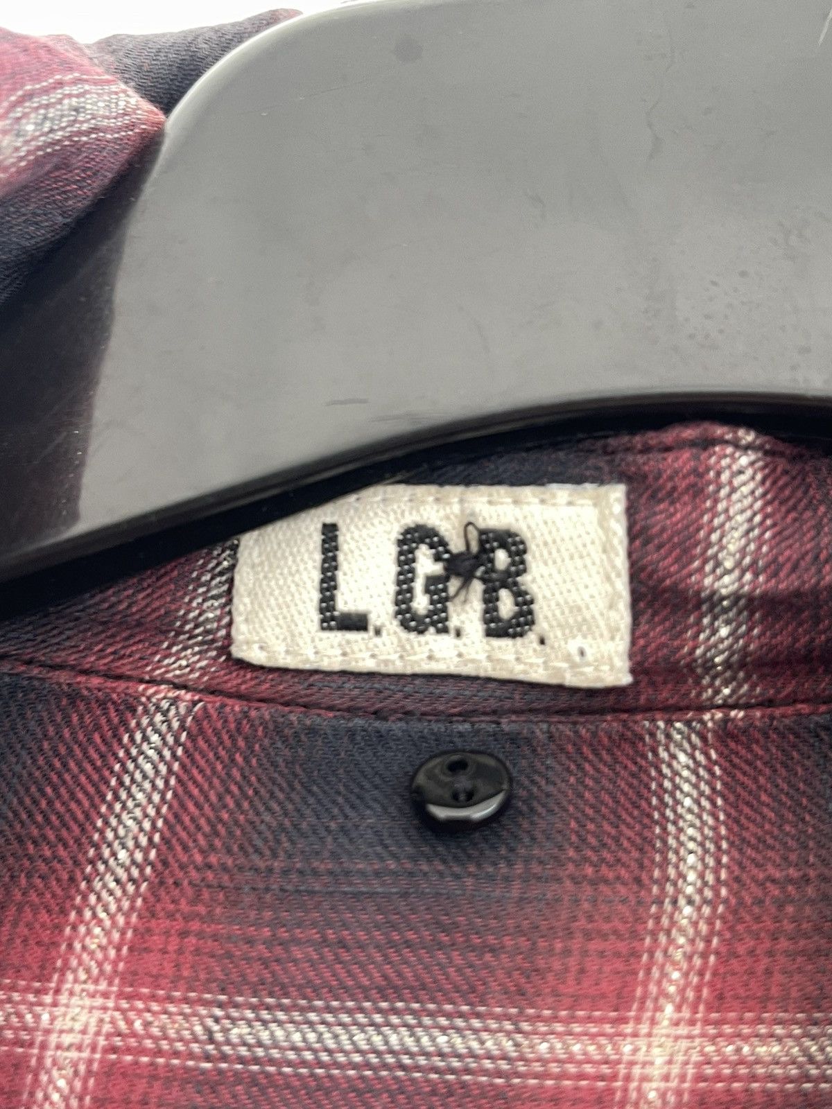 Le Grande Bleu (L.G.B.) LGB Shadow Distressed Plaid Tartan Long Flannel I6W9 Size US M / EU 48-50 / 2 - 11 Thumbnail
