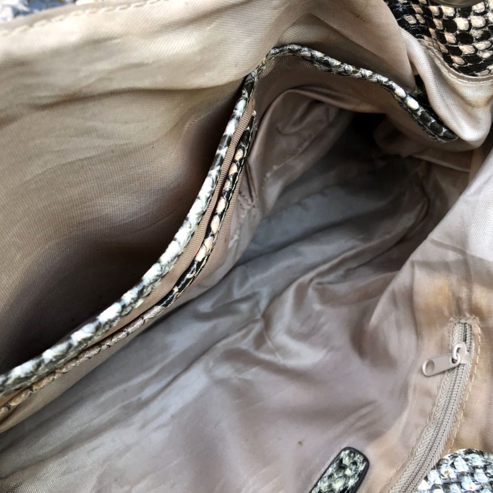 Nicole Miller NICOLE MILLER Snakeskin Hobo Purse Hand Bag Shoulder Medium Size Brown Size ONE SIZE - 7 Thumbnail