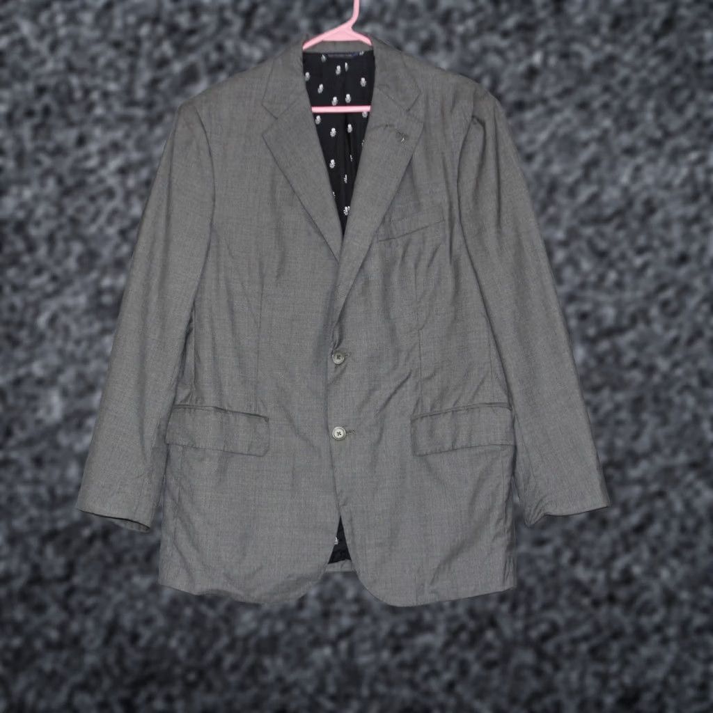 Brooks Brothers Brooks Brothers Golden Fleece Custom Tailored Blazer Men Gray Skull Print 42R Size 42R - 1 Thumbnail