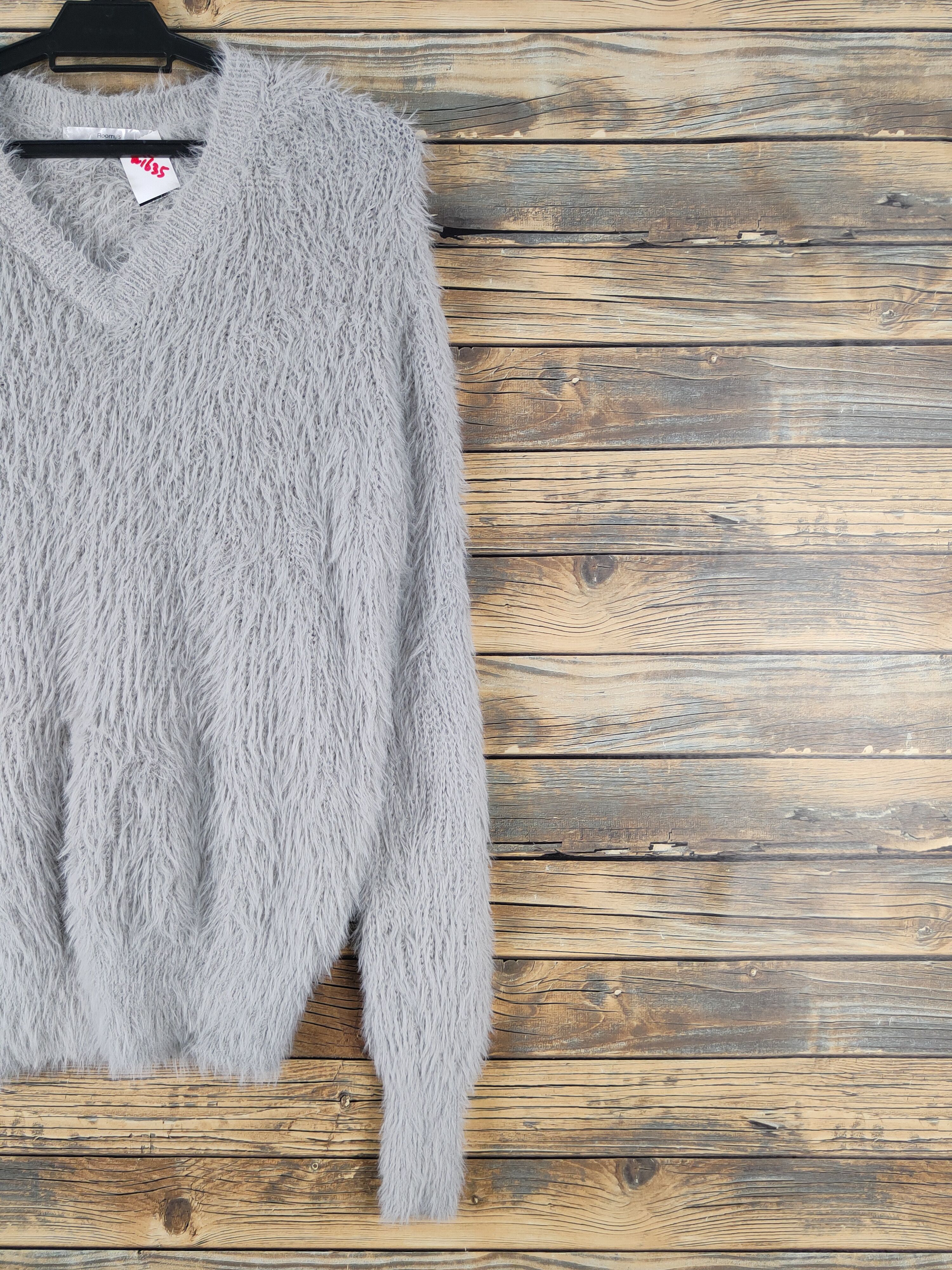 Aran Isles Knitwear Roomy's Gray Shag Shaggy Fur Mohair Knitwear #W1635 Size US M / EU 48-50 / 2 - 5 Thumbnail