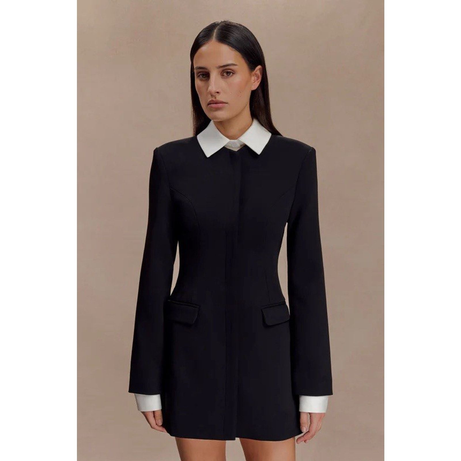 Other Meshki Gretchen Suiting Mini Dress Black White Collared M Size M / US 6-8 / IT 42-44 - 1 Thumbnail