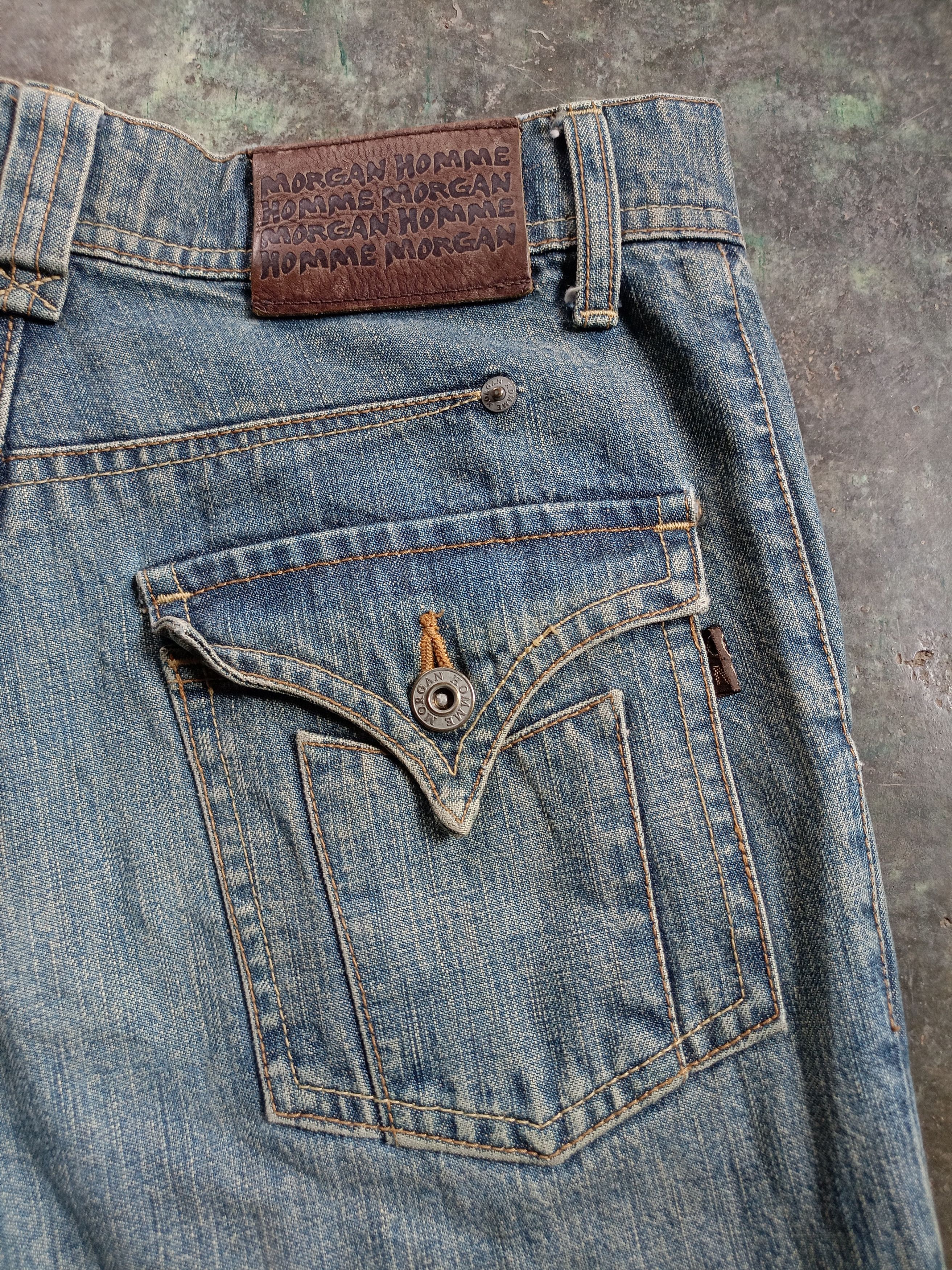 Japanese Brand 2000s Morgan Homme - ifsixwasnine style Flare Denim Pants Size US 28 / EU 44 - 6 Thumbnail
