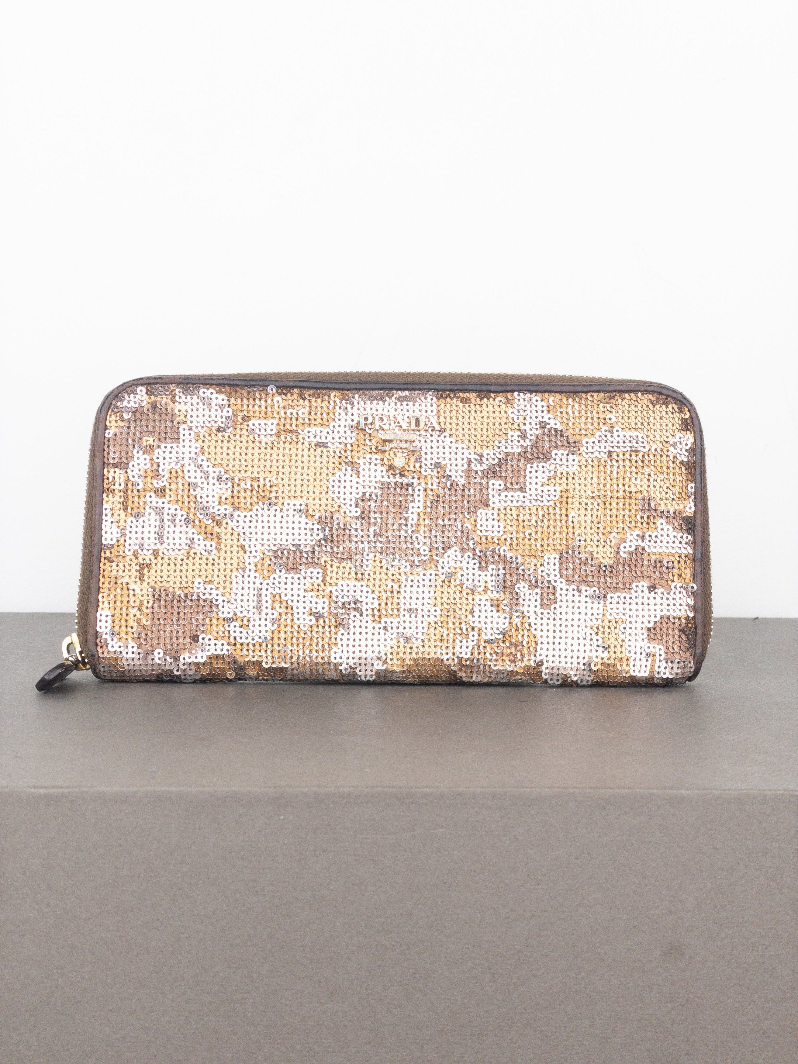 Prada 2010s Sequin Camouflage Clutch Zipper Wallet Size ONE SIZE - 1 Thumbnail