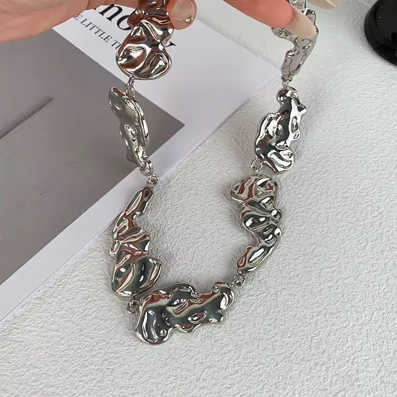 Jewelry Streetwear Metal Irregular Trendy Geometry Necklace Chain Size ONE SIZE - 2 Thumbnail