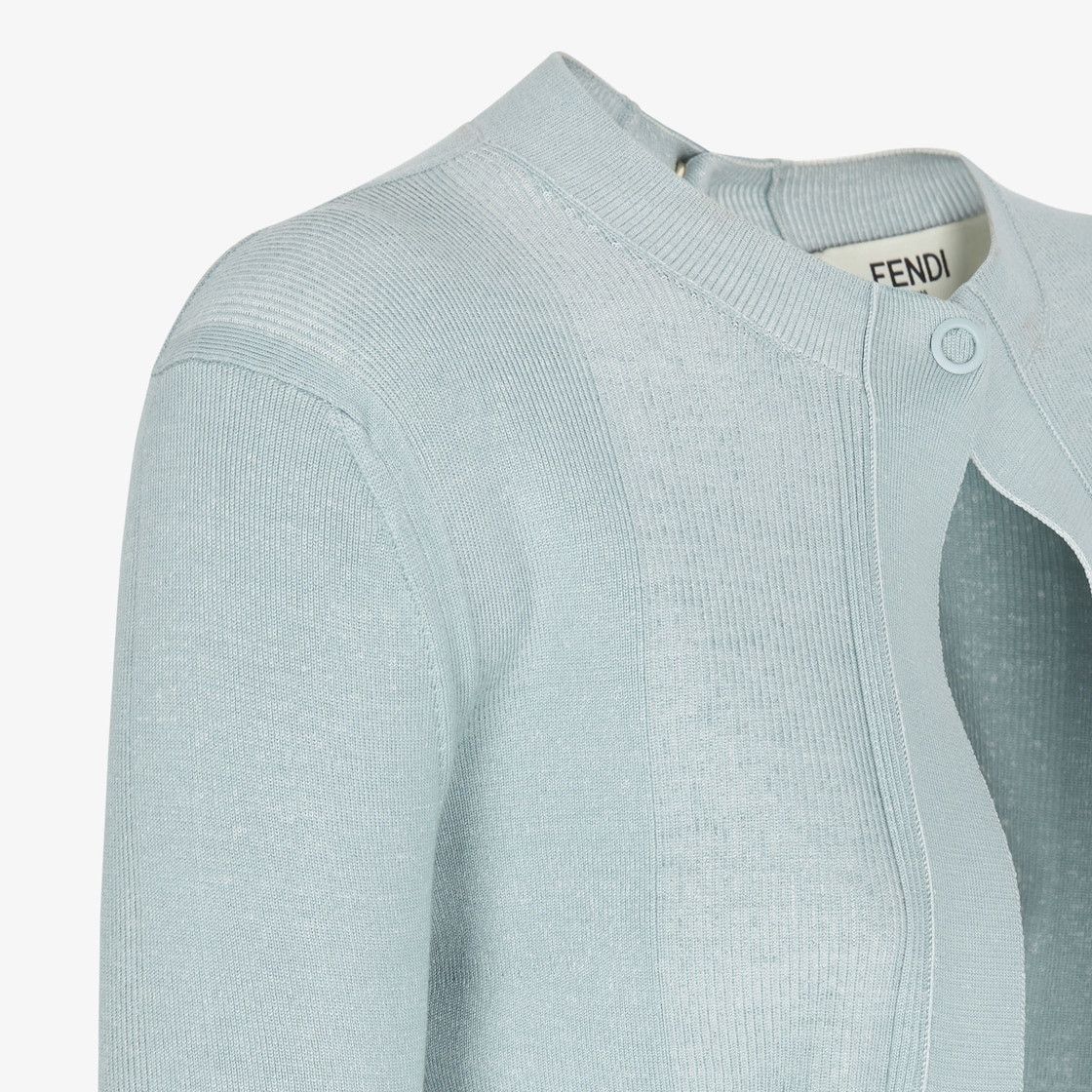 Fendi o1s1wg110925 Cardigan in Light Blue Size M / US 6-8 / IT 42-44 - 3 Thumbnail